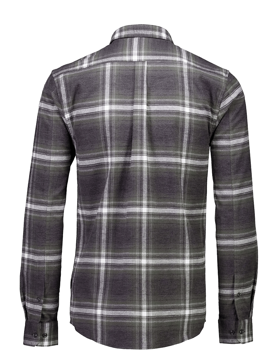 Lindbergh - Brushed checked shirt L/S - flannel-skjorter - dk army - 2