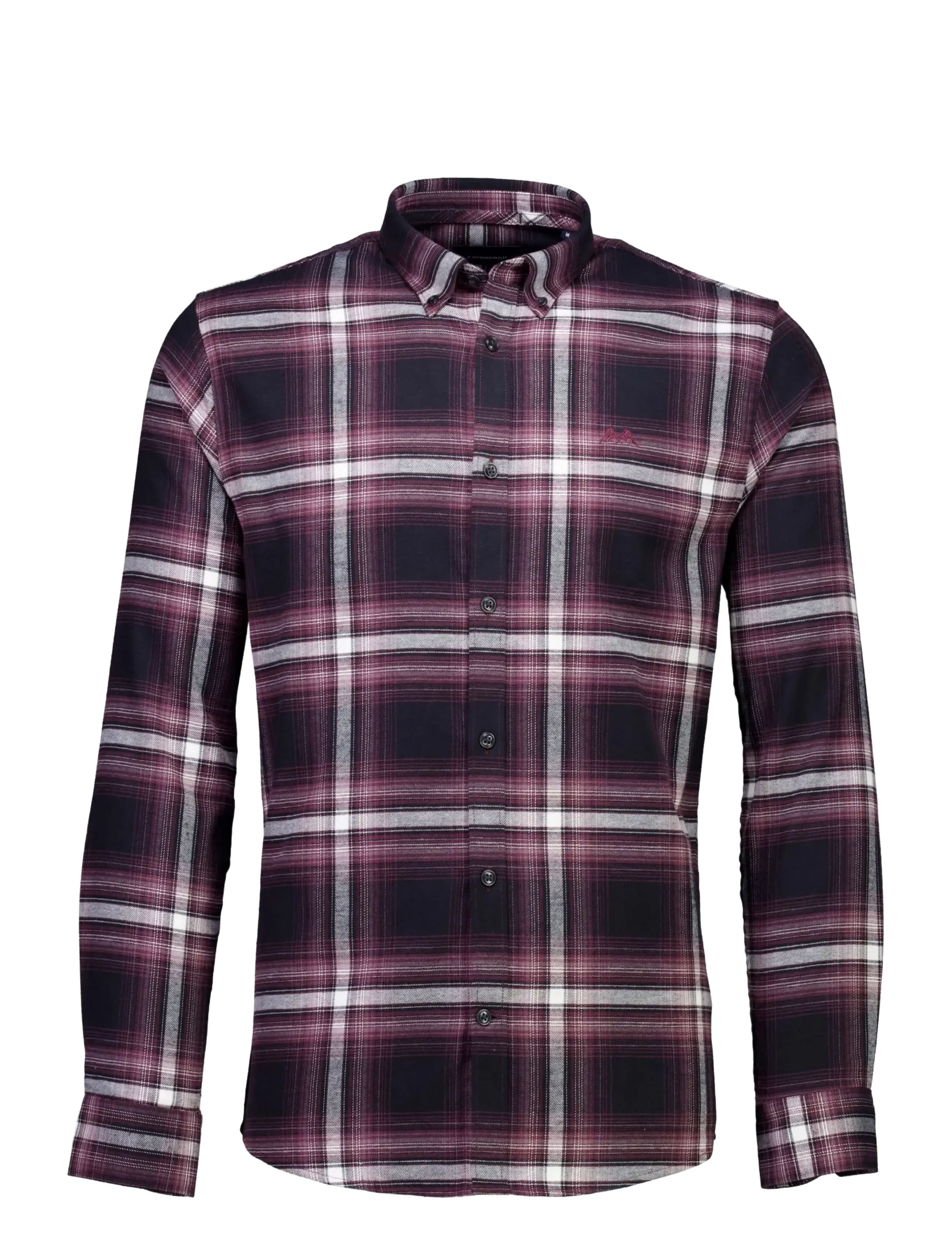 Lindbergh - Brushed checked shirt L/S - flannel shirts - dk bordeaux - 1