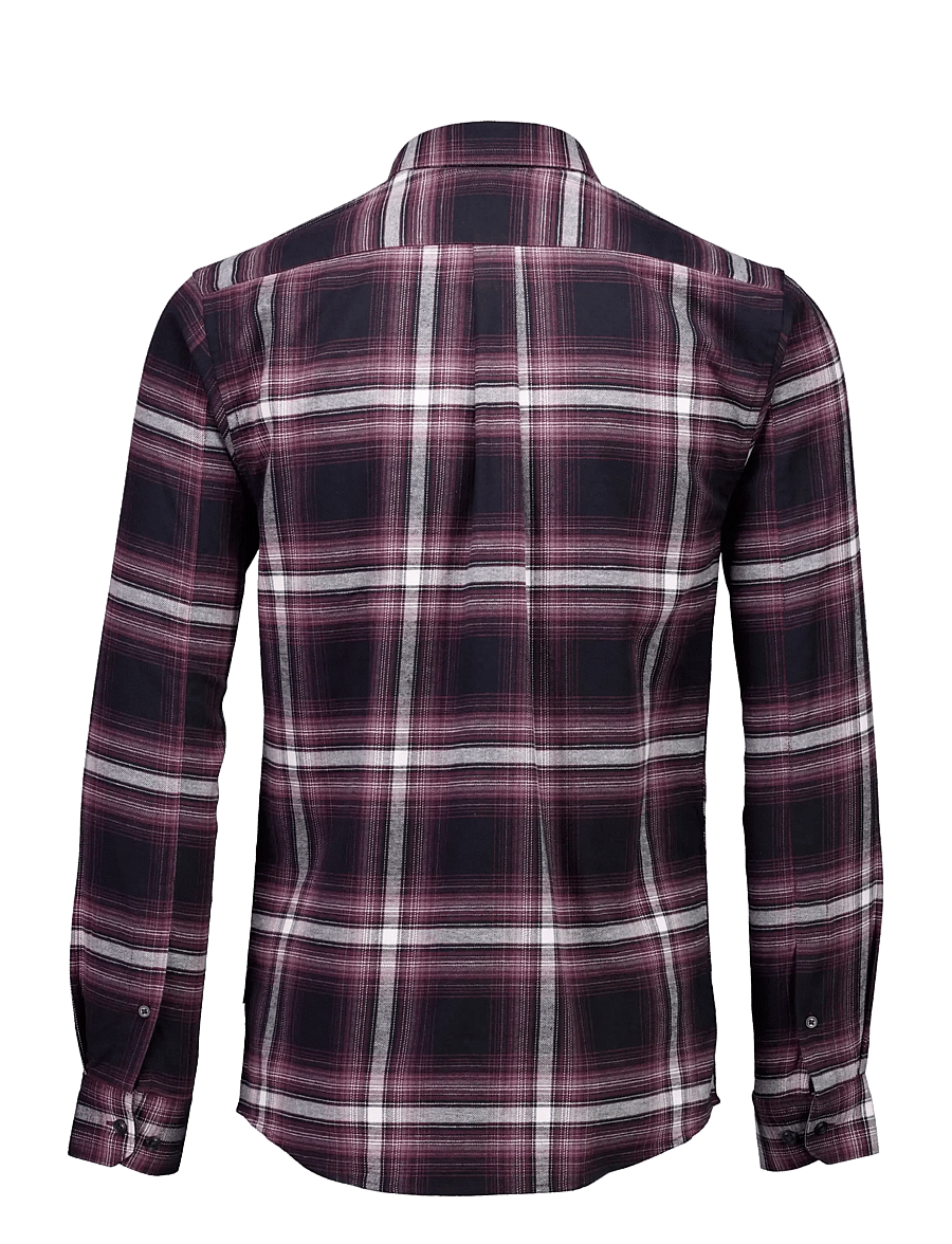 Lindbergh - Brushed checked shirt L/S - flannel shirts - dk bordeaux - 2
