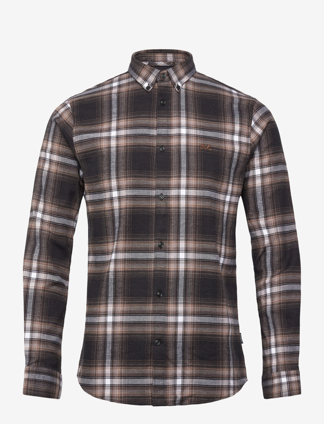 Lindbergh - Brushed checked shirt L/S - flannel-skjorter - dk brown - 1
