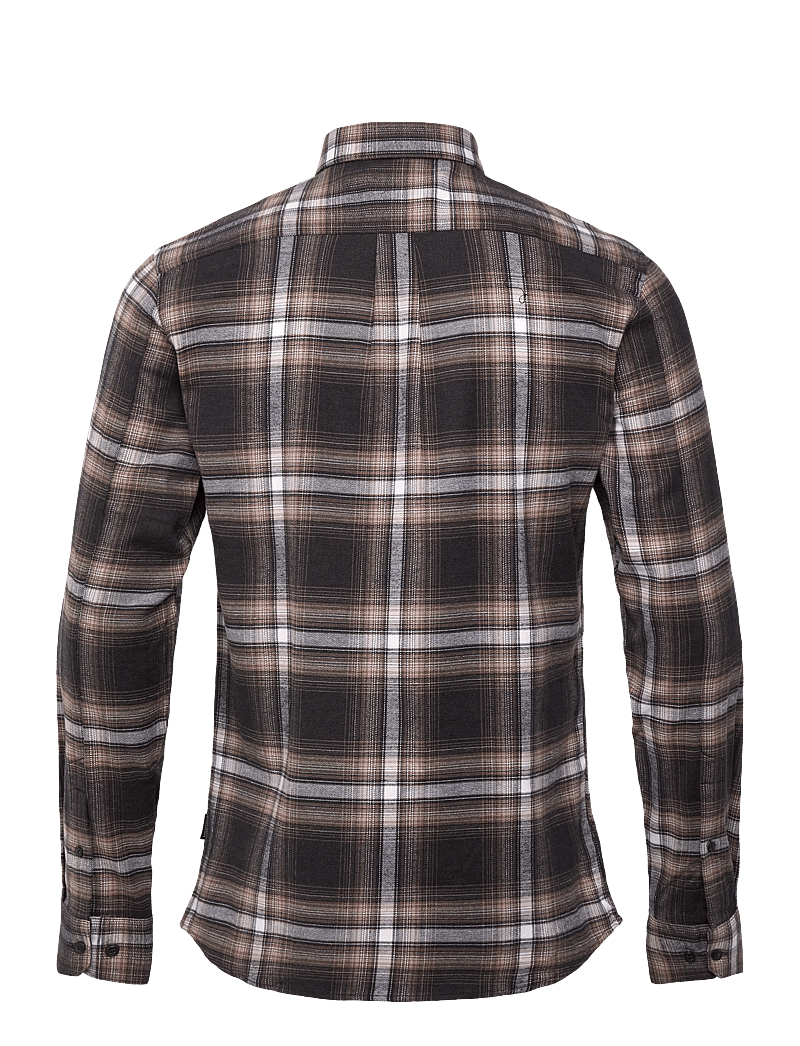 Lindbergh - Brushed checked shirt L/S - flannel-skjorter - dk brown - 2