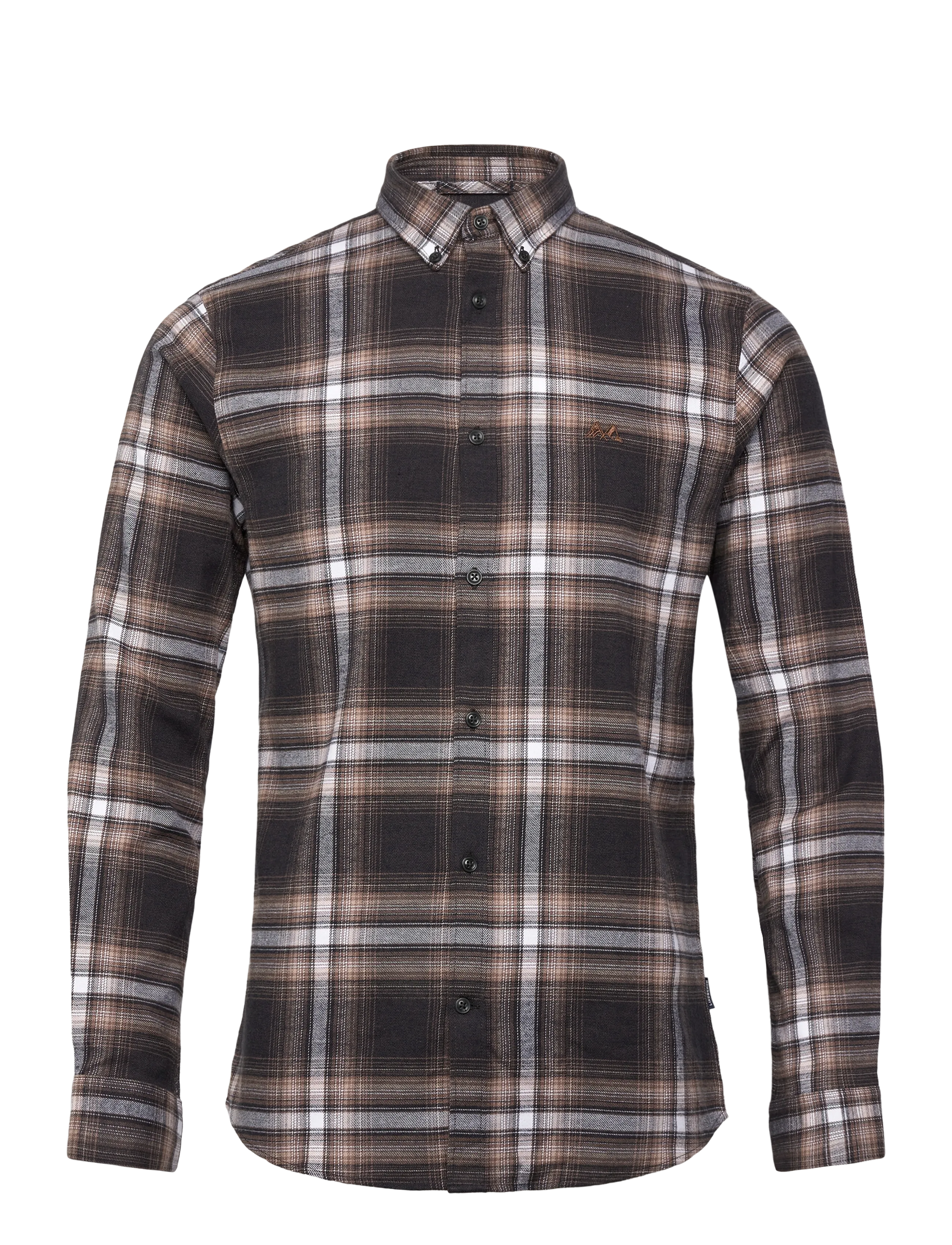 Lindbergh Brushed checked shirt L/S - Casual skjortor - DK BROWN / multi