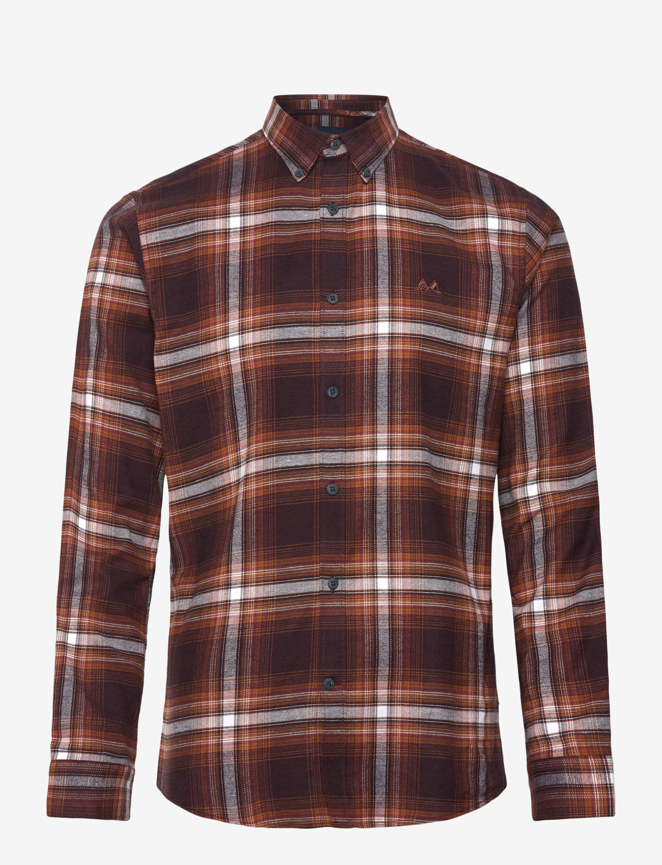 Lindbergh - Brushed checked shirt L/S - flanellskjortor - dk burgundy - 1