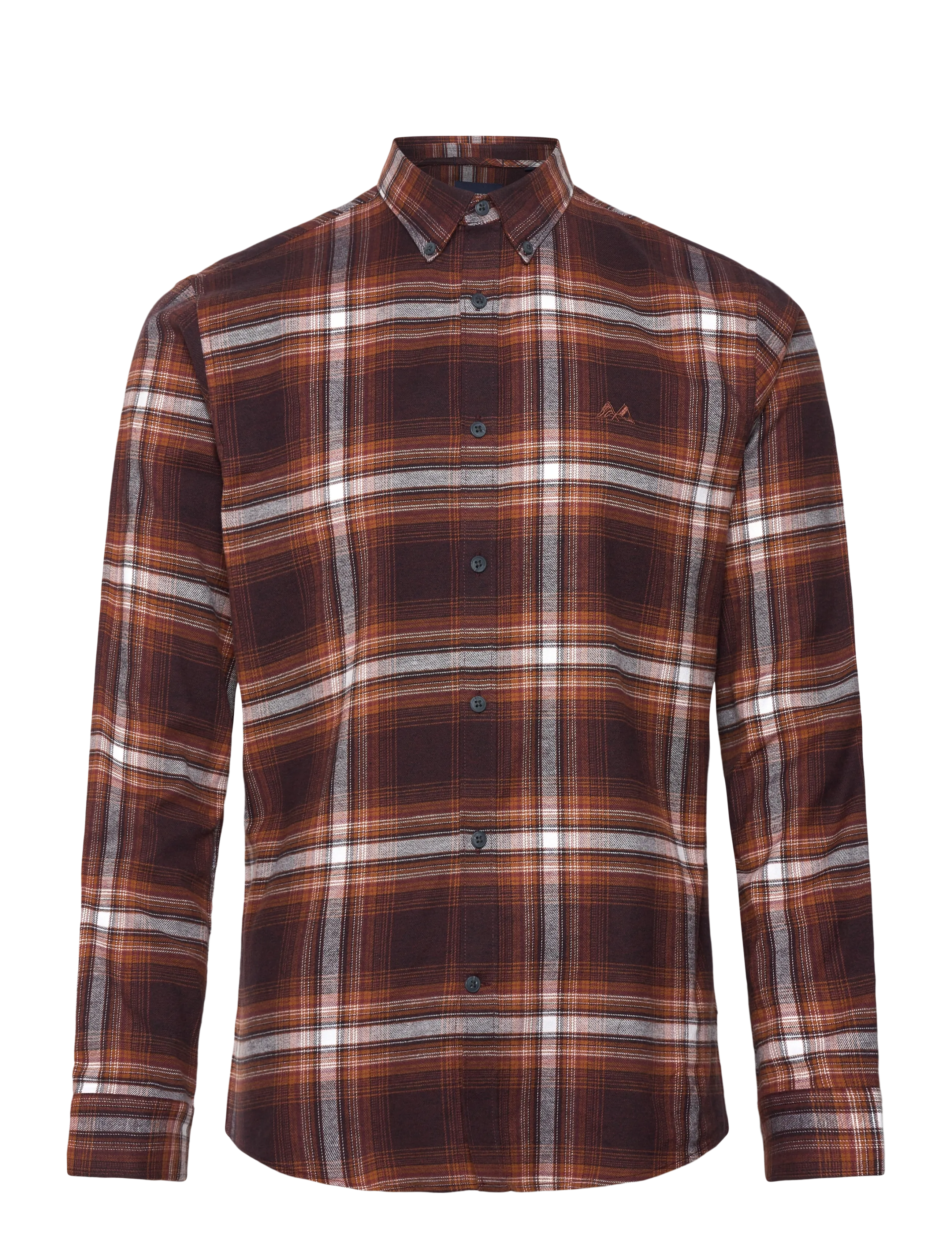 Lindbergh Brushed checked shirt L/S - Casual skjortor - DK BURGUNDY / brown