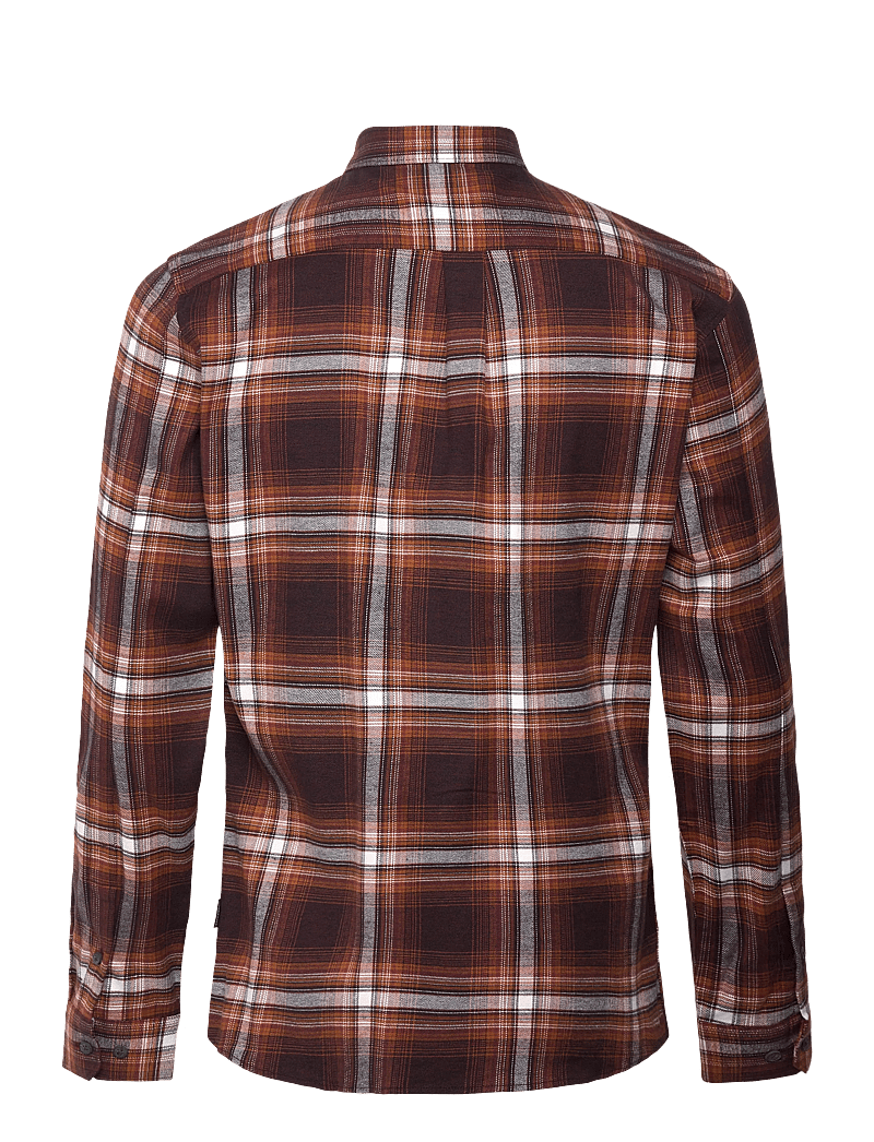 Lindbergh - Brushed checked shirt L/S - flanellskjortor - dk burgundy - 2