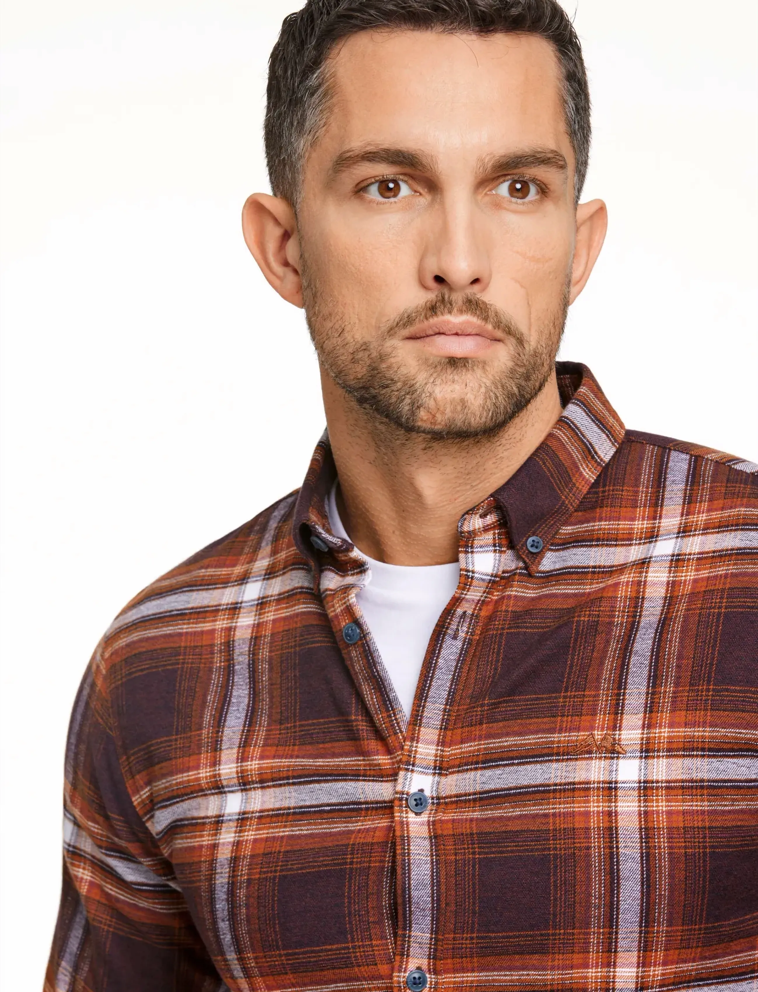 Lindbergh - Brushed checked shirt L/S - flanell-hemden - dk burgundy - 5