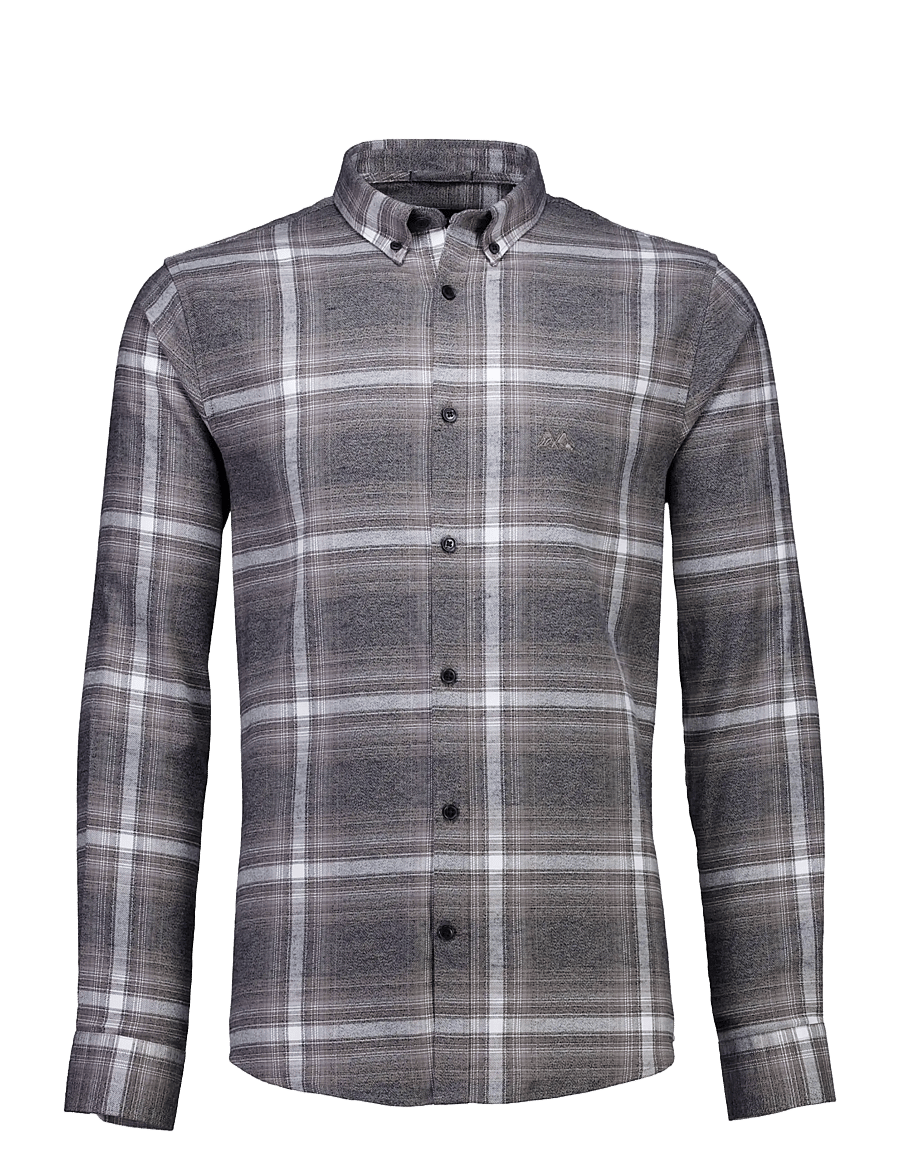 Lindbergh - Brushed checked shirt L/S - flannel shirts - lt khaki - 0