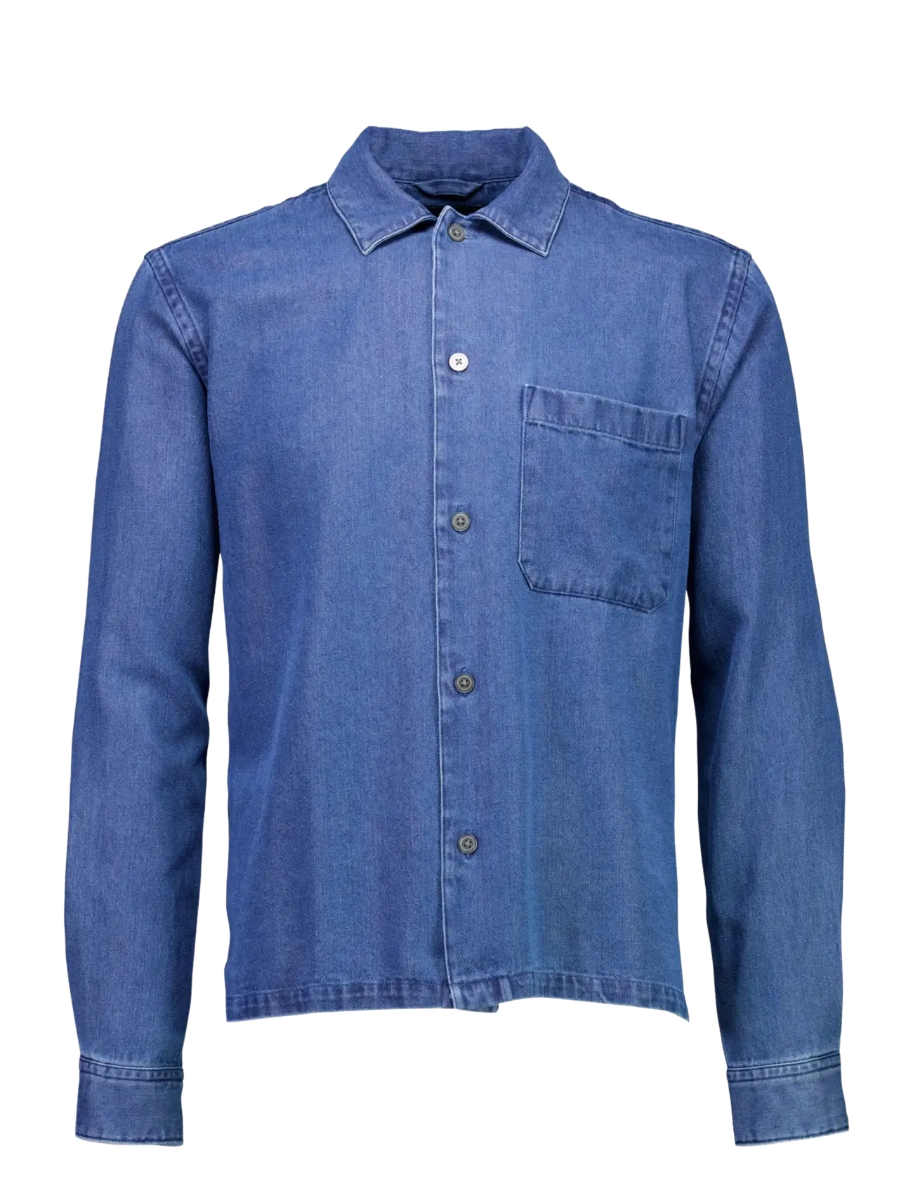 Lindbergh - Washed denim shirt L/S - heavy wash - 1