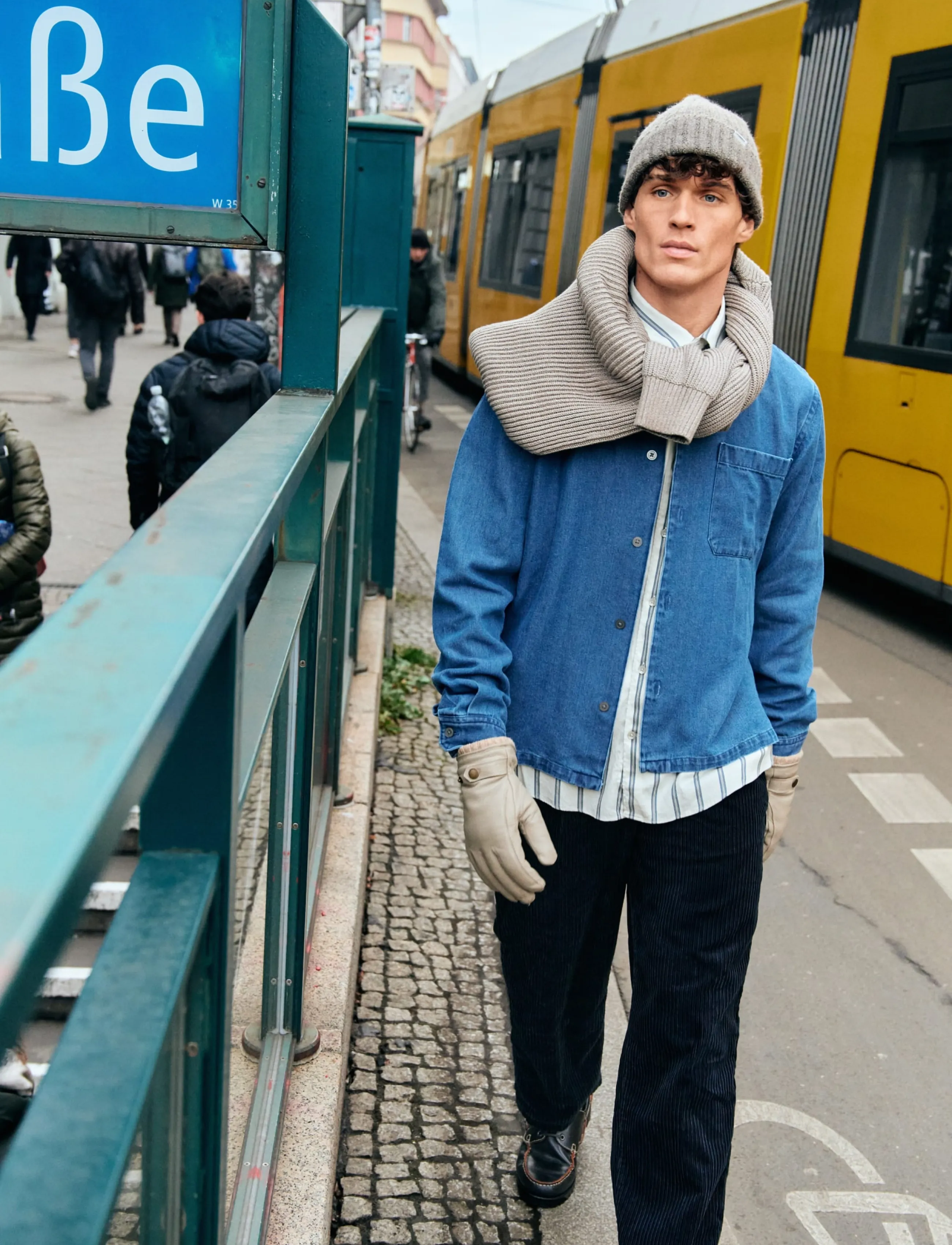 Lindbergh Washed denim shirt L/S - Tøj - HEAVY WASH / blue