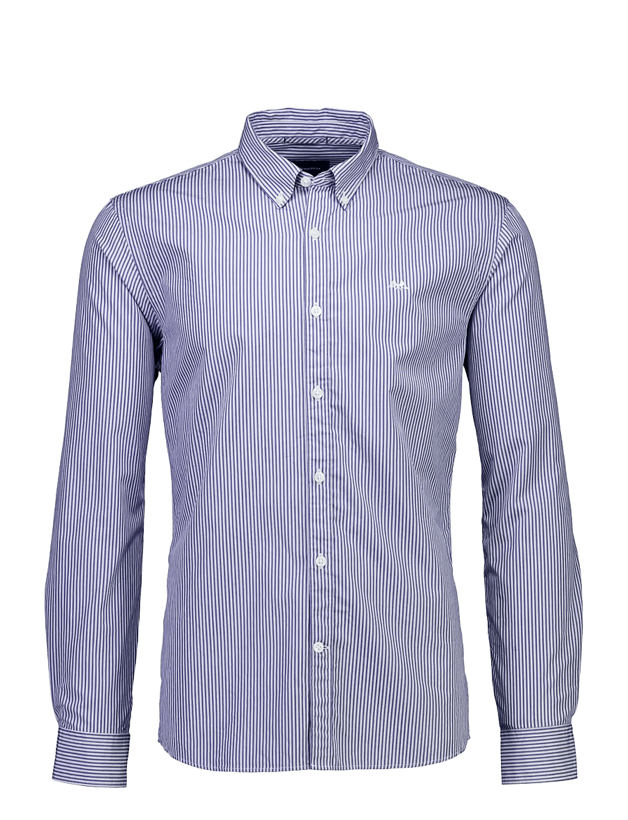 Lindbergh - Soft touch stripe shirt L/S - blue - 0