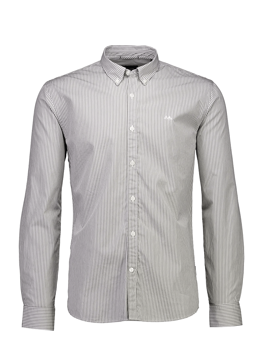 Lindbergh - Soft touch stripe shirt L/S - gestreifte hemden - lt army - 0