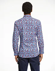 Lindbergh - AOP plain stretch shirt L/S - casual skjortor - blue - 5