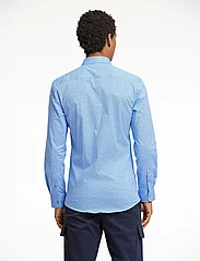 Lindbergh - AOP plain stretch shirt L/S - casual shirts - lt blue - 5