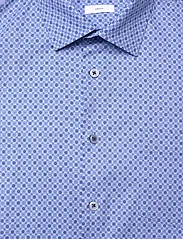 Lindbergh - AOP plain stretch shirt L/S - avslappede skjorter - lt blue - 2