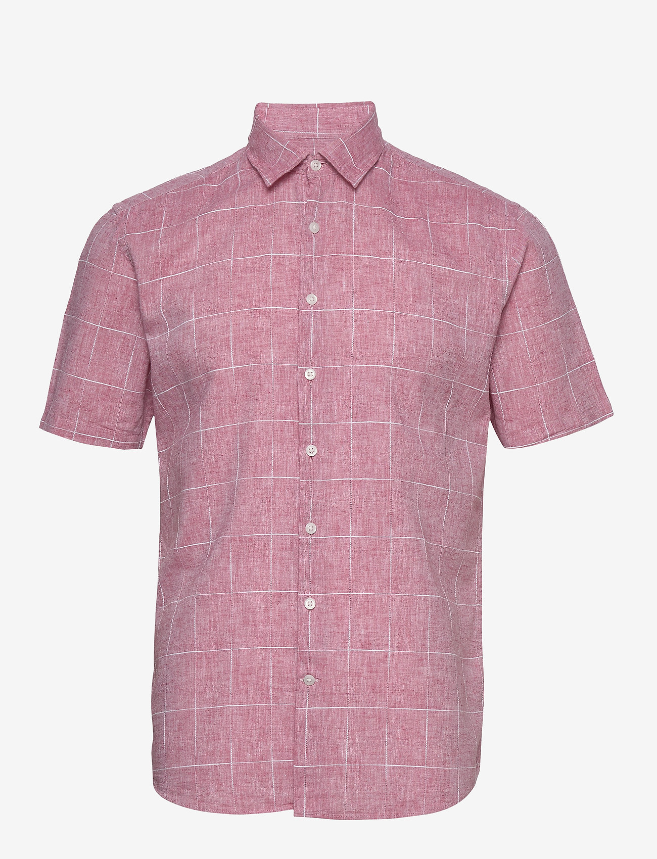 Checked structure shirt S/S - RED