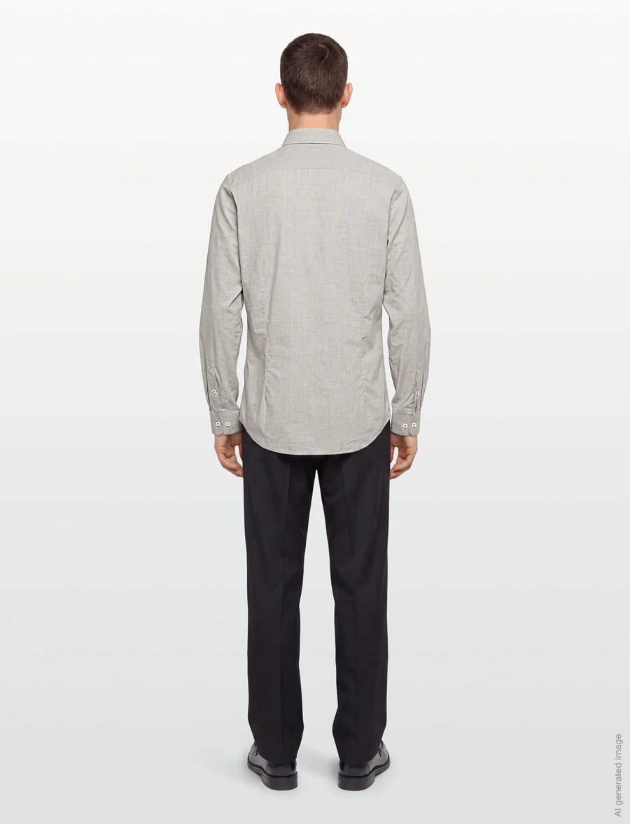 Lindbergh - 1927: Striped shirt L/S - leinenhemden - grey - 4