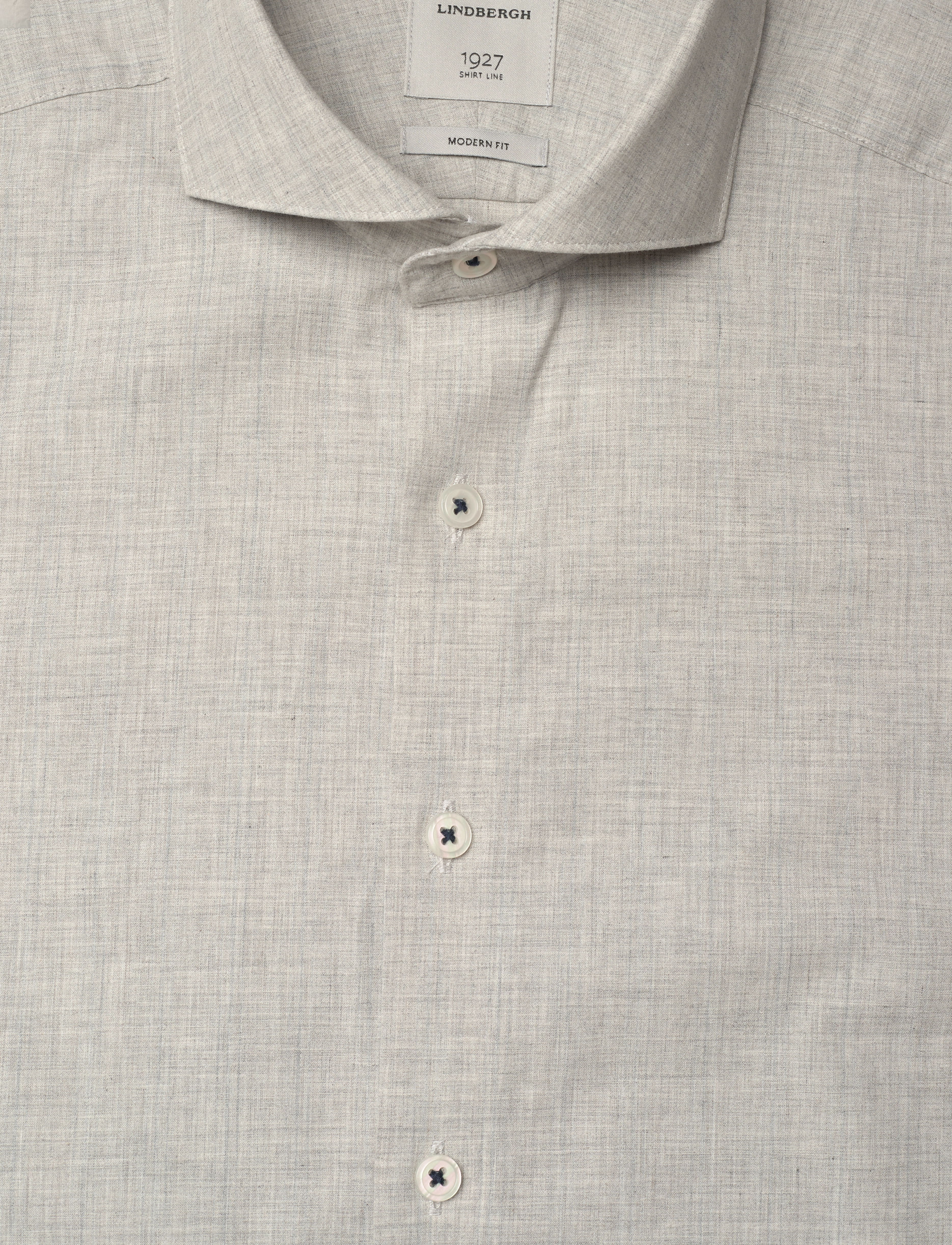 Lindbergh - 1927: Striped shirt L/S - pellavakauluspaidat - grey - 2