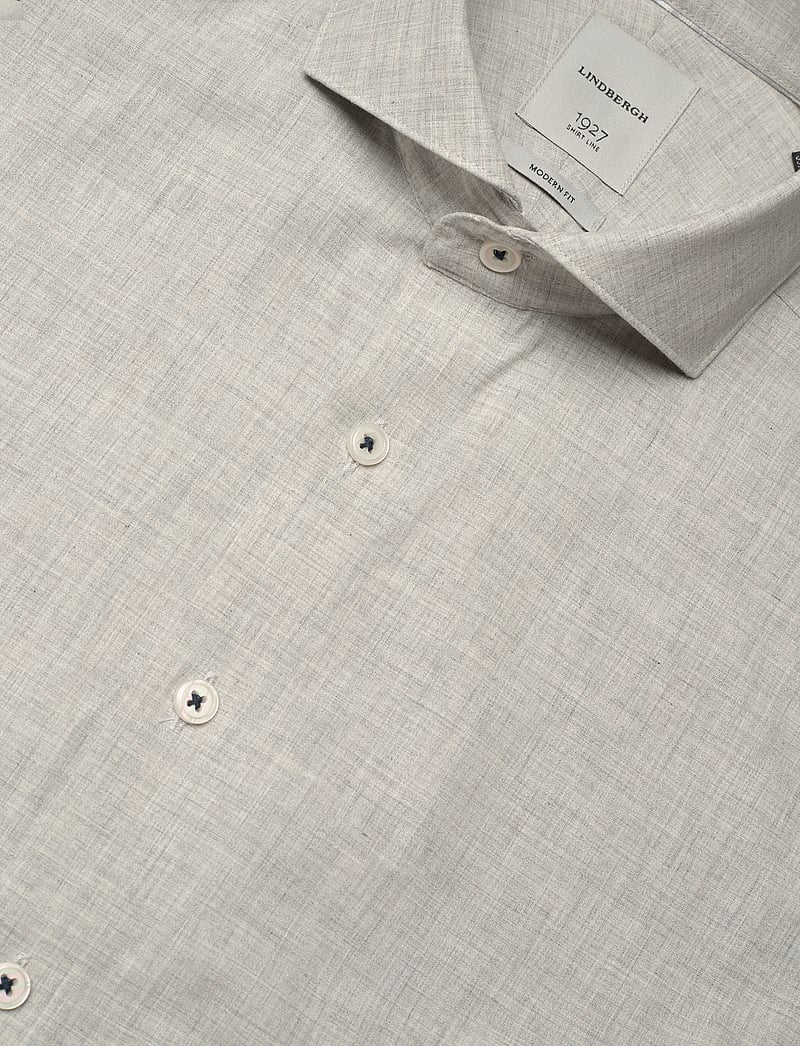 Lindbergh - 1927: Striped shirt L/S - leinenhemden - grey - 3