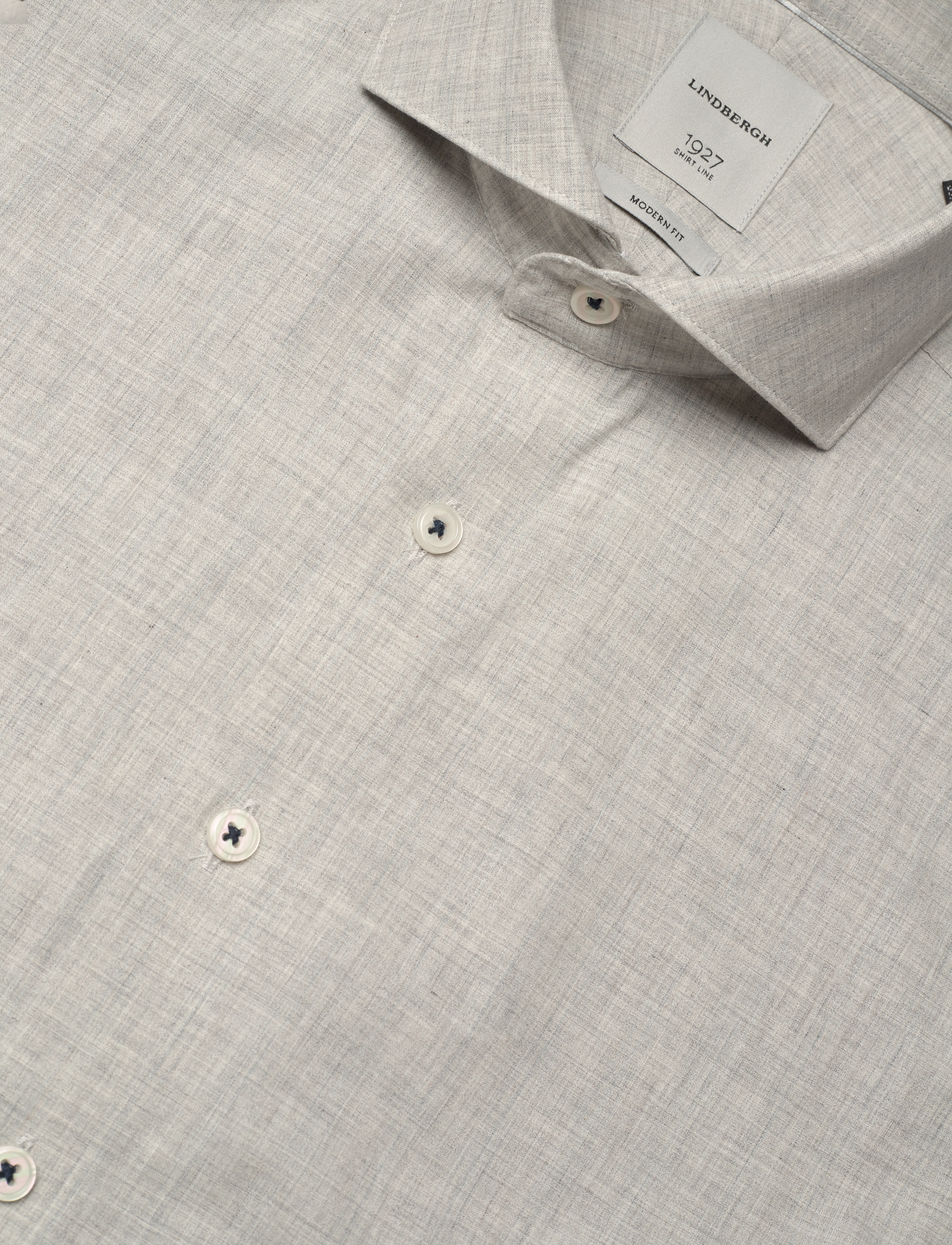 Lindbergh - 1927: Striped shirt L/S - pellavakauluspaidat - grey - 3