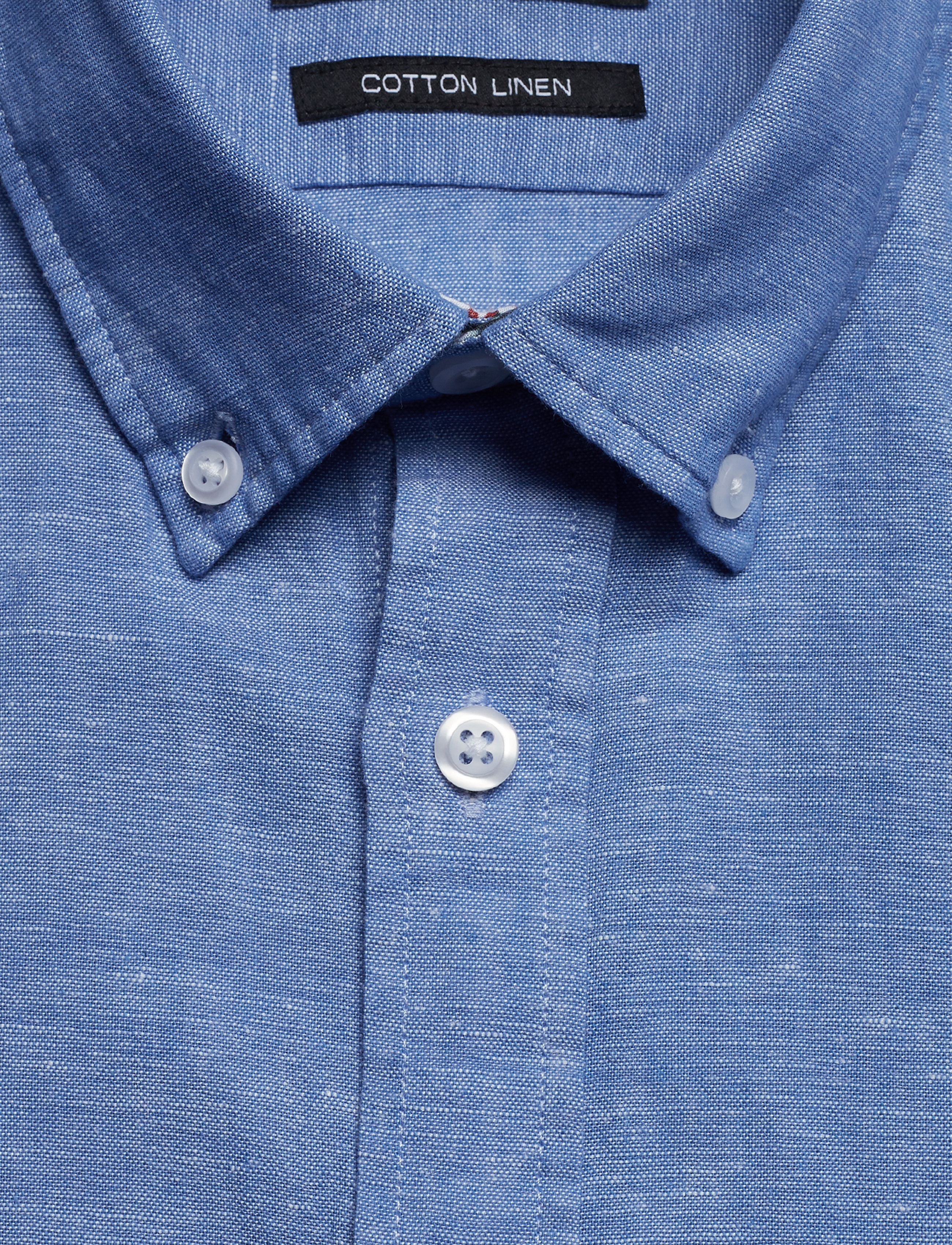 Lindbergh - Solid cotton/linen shirt S/S - light blue - 2
