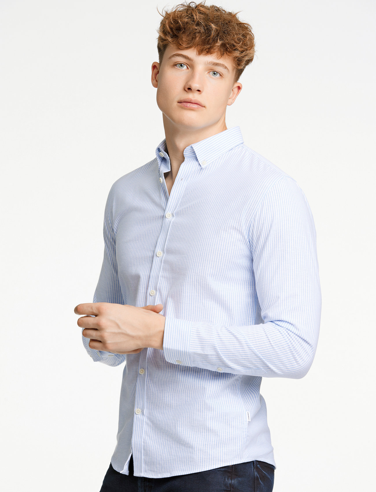 Lindbergh - Oxford superflex shirt L/S - nordisk stil - light blue - 0