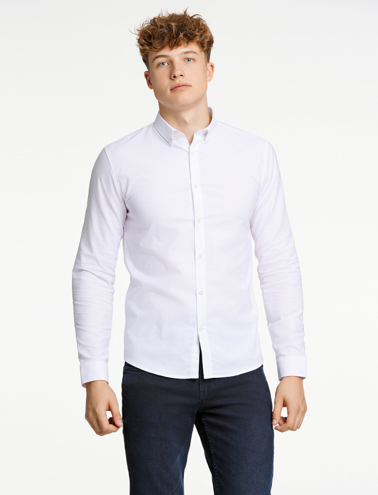 Lindbergh - Oxford shirt L/S - nordisk stil - white - 0