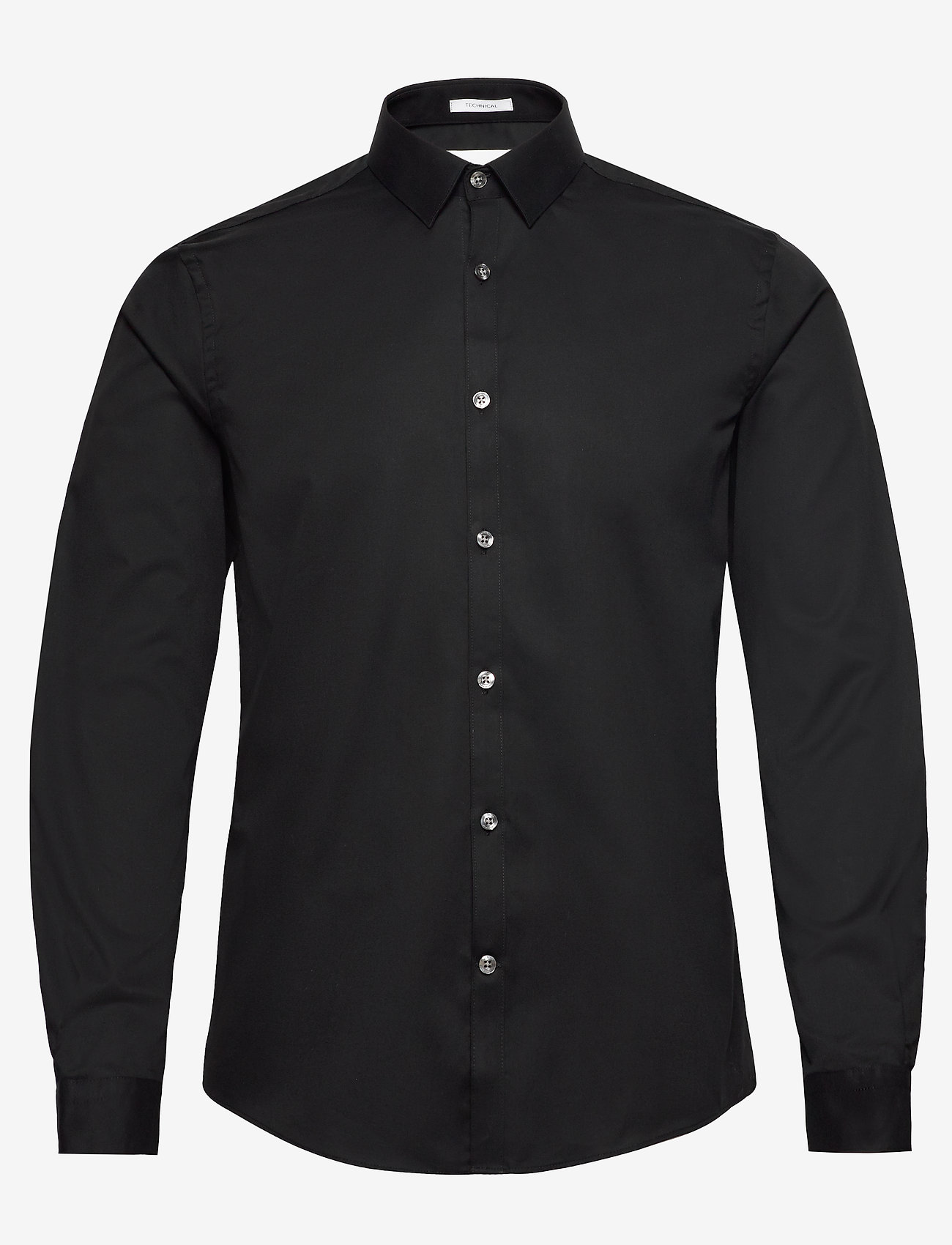 Lindbergh - Small collar, tailor fit cotton shi - tavalised t-särgid - black - 1