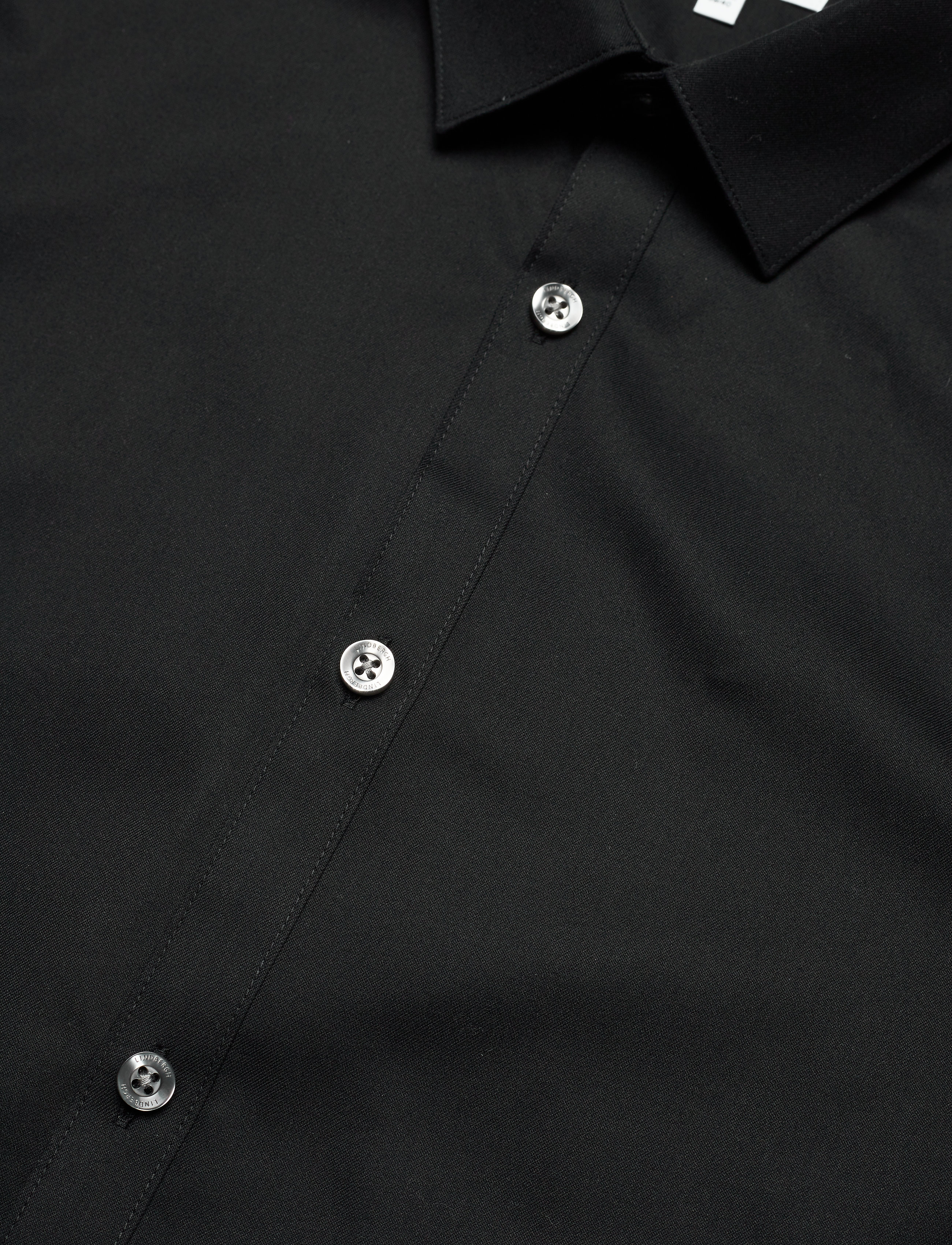 Lindbergh - Small collar, tailor fit cotton shirt, WF - laisvalaikio marškiniai - black - 3