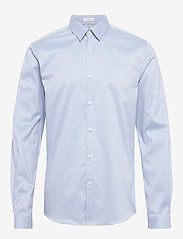 Small collar, tailor fit cotton shi - LIGHT BLUE