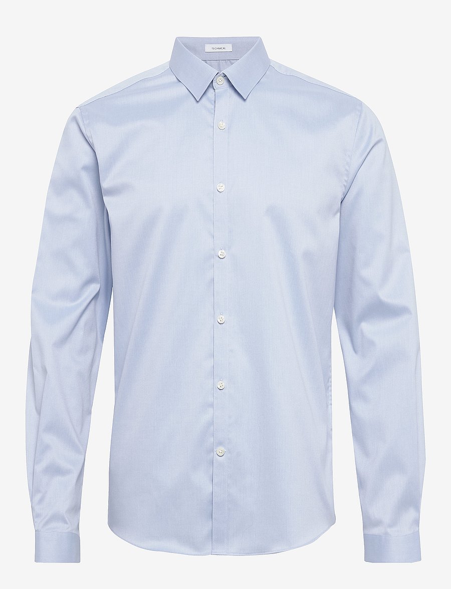 Lindbergh - Small collar, tailor fit cotton shirt, WF - proginiai marškiniai - light blue - 1