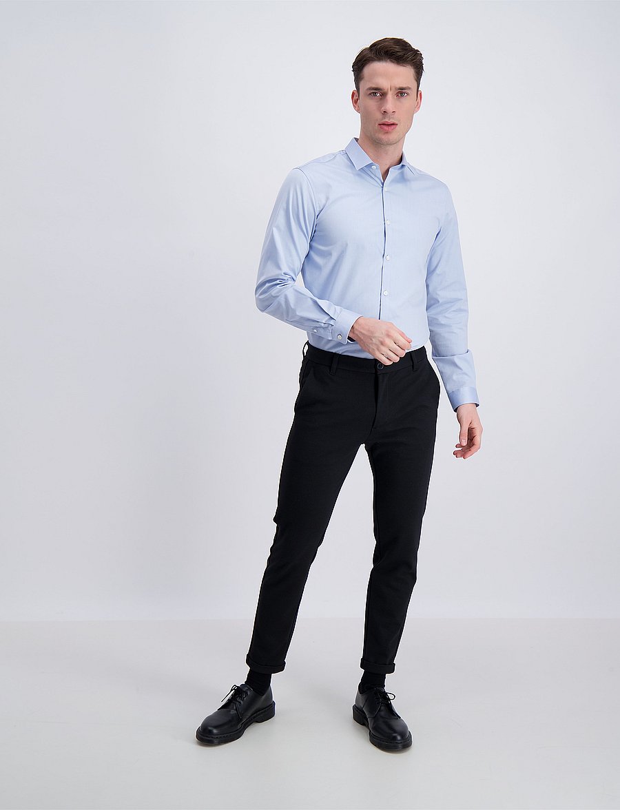 Lindbergh - Small collar, tailor fit cotton shirt, WF - proginiai marškiniai - light blue - 0