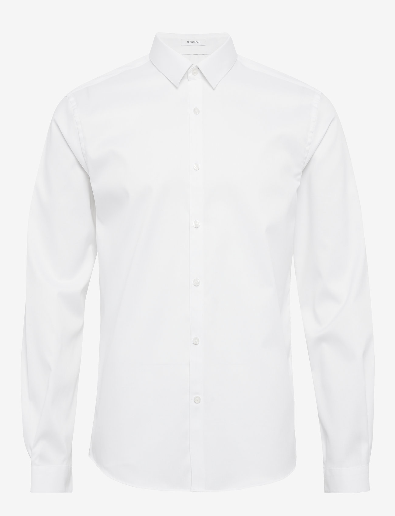 Lindbergh - Plain twill stretch shirt L/S - basic shirts - white - 0