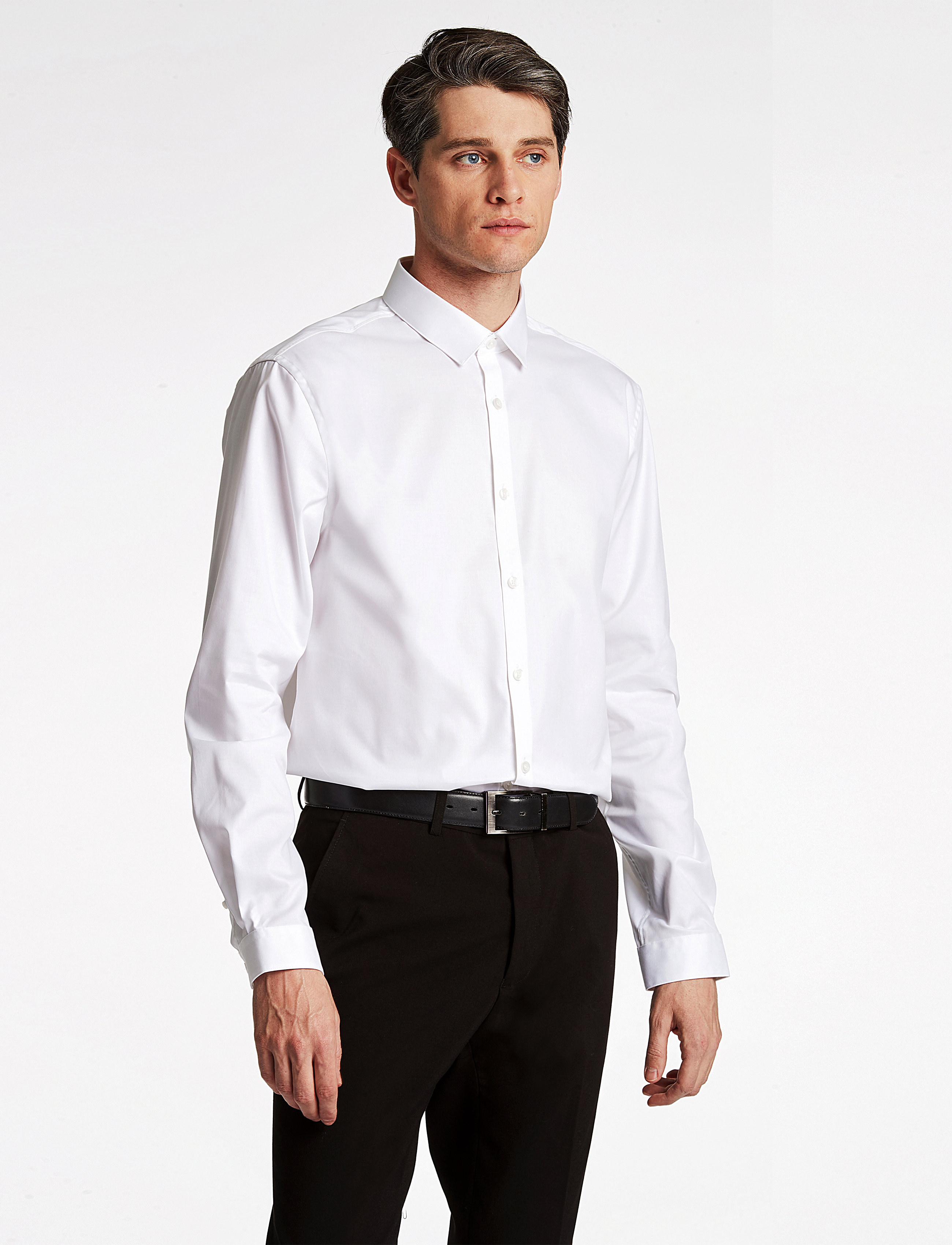 Lindbergh Small Collar, Tailor Fit Cotton Shirt, Wf, M, Shirts, Weiß - Business, Männerswear