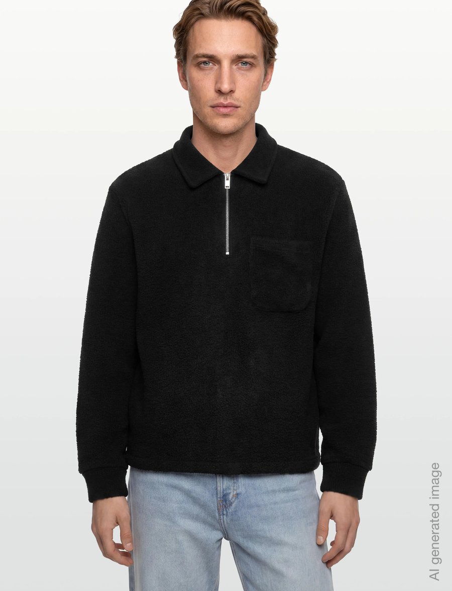 Lindbergh - Half zip fleece - teddy sweaters - black - 3