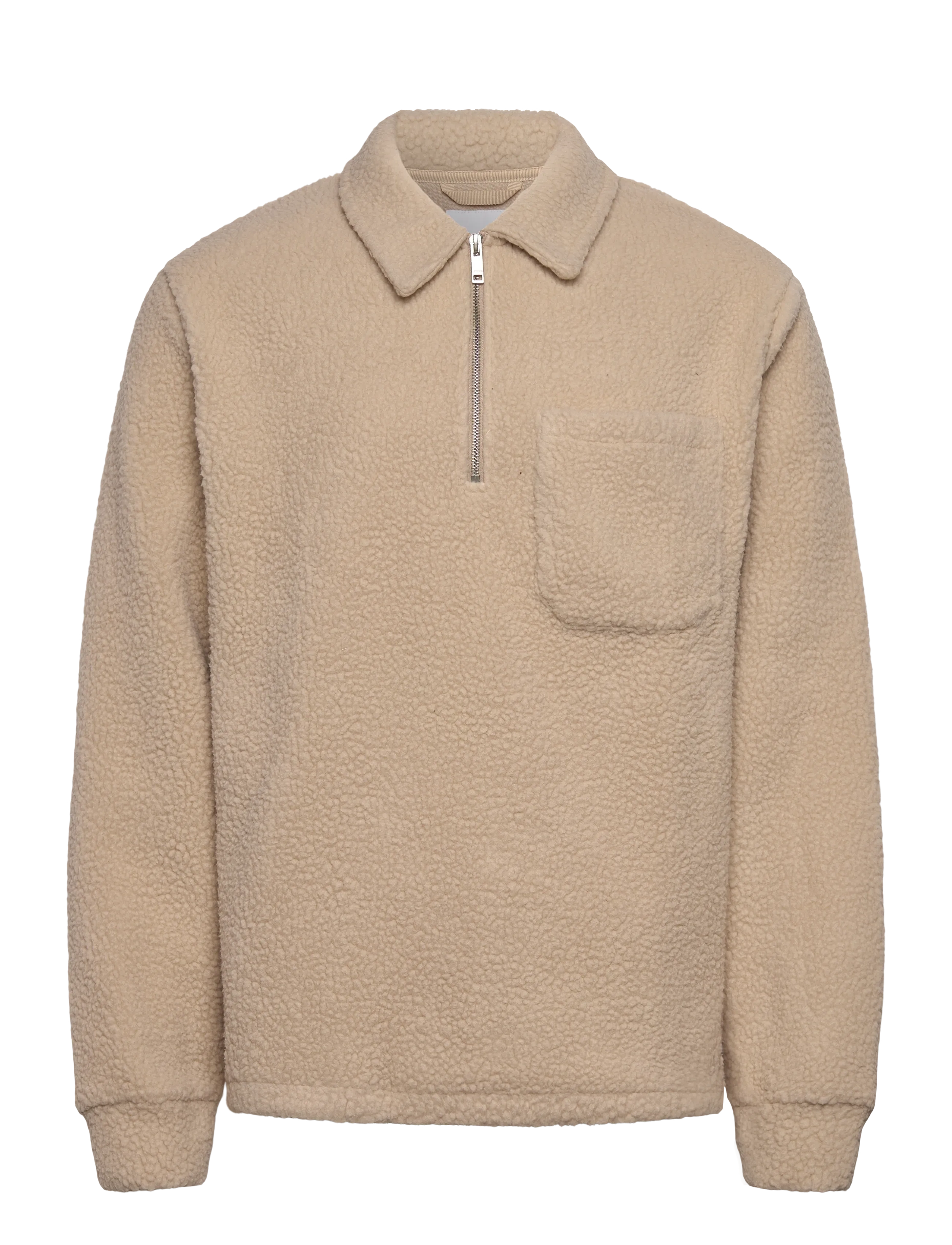 Lindbergh Half zip fleece - Fleece-Pullover - MID STONE / beige