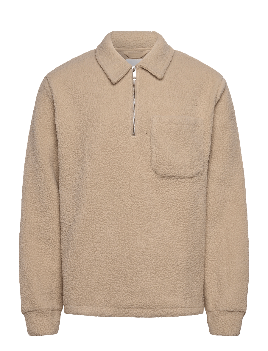 Lindbergh - Half zip fleece - teddy sweaters - mid stone - 1