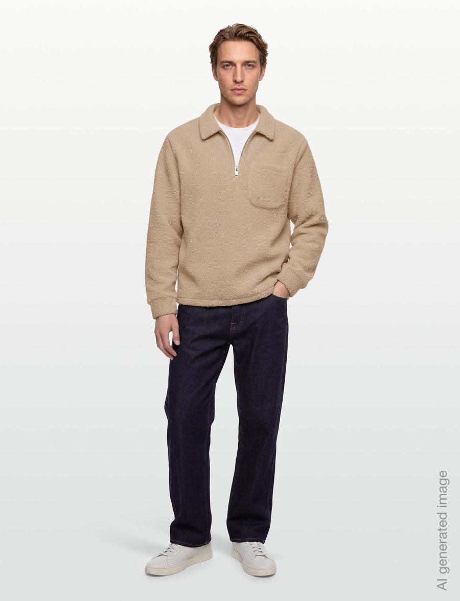 Lindbergh - Half zip fleece - teddy sweaters - mid stone - 0