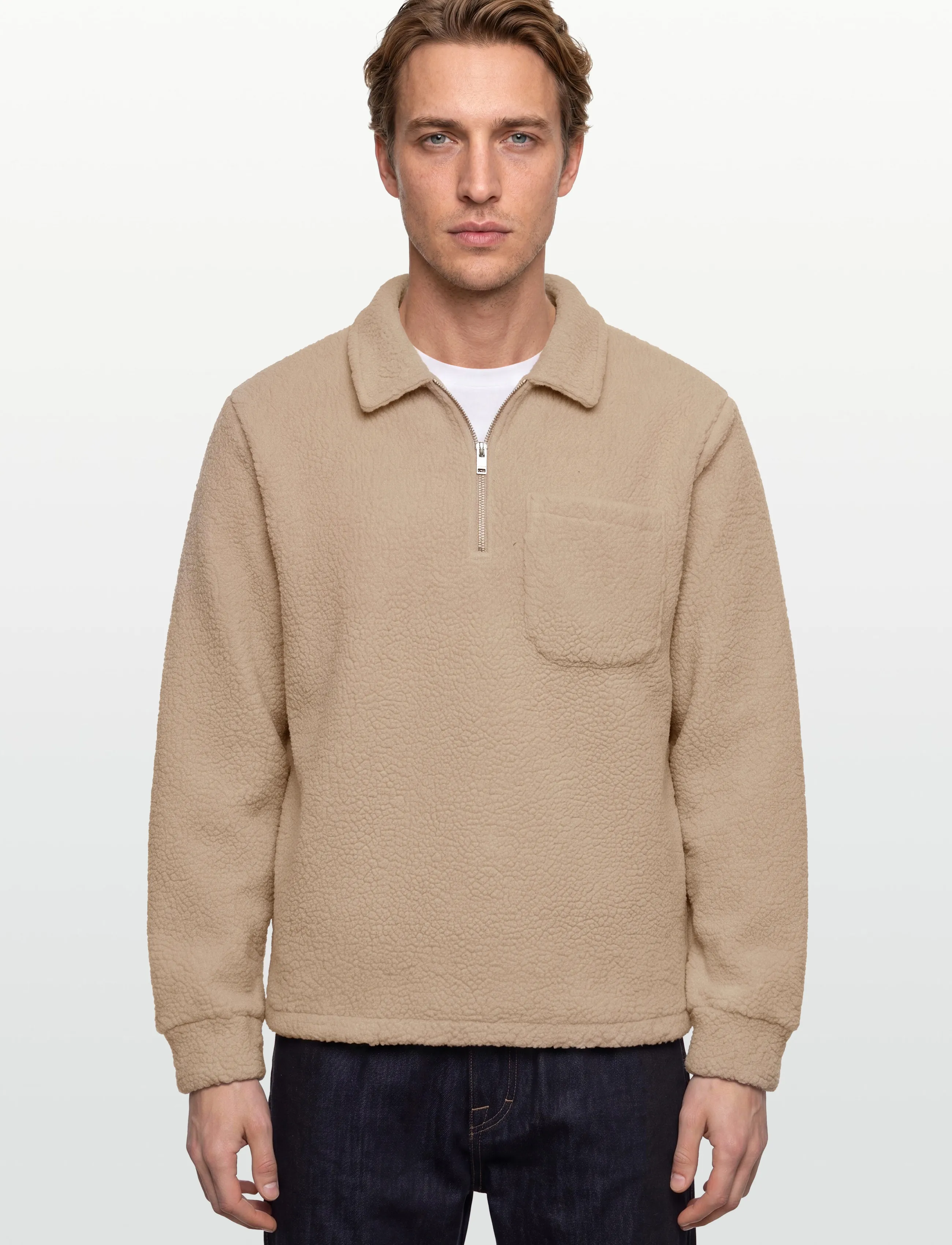 Lindbergh - Half zip fleece - sweatshirts - mid stone - 3