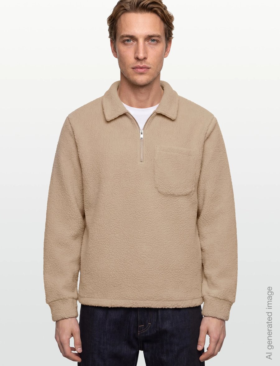 Lindbergh - Half zip fleece - teddy sweaters - mid stone - 3