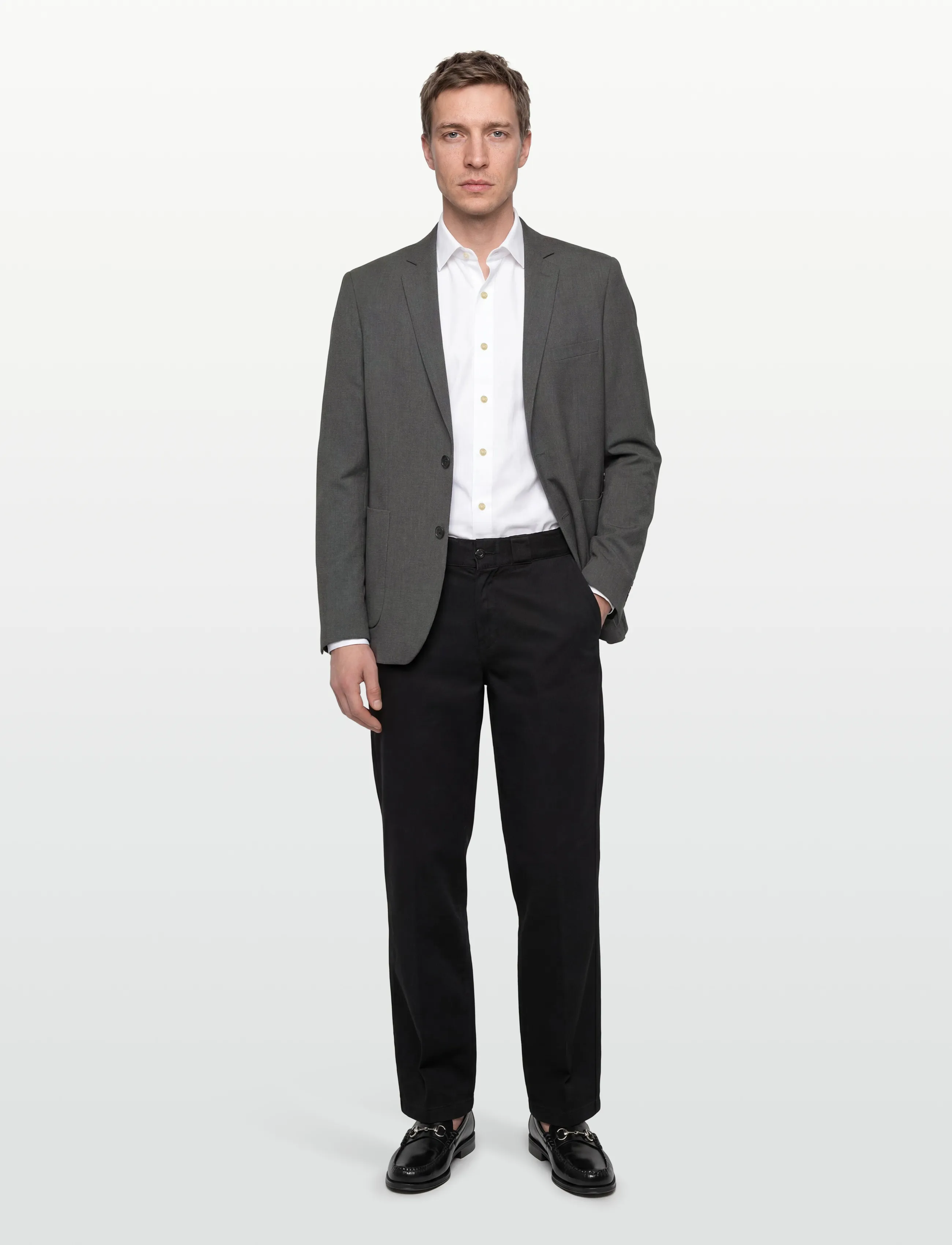 Lindbergh Relaxed Formal Blazer, XL, Grey, Blazere > Enkeltradede Blazere, Herre