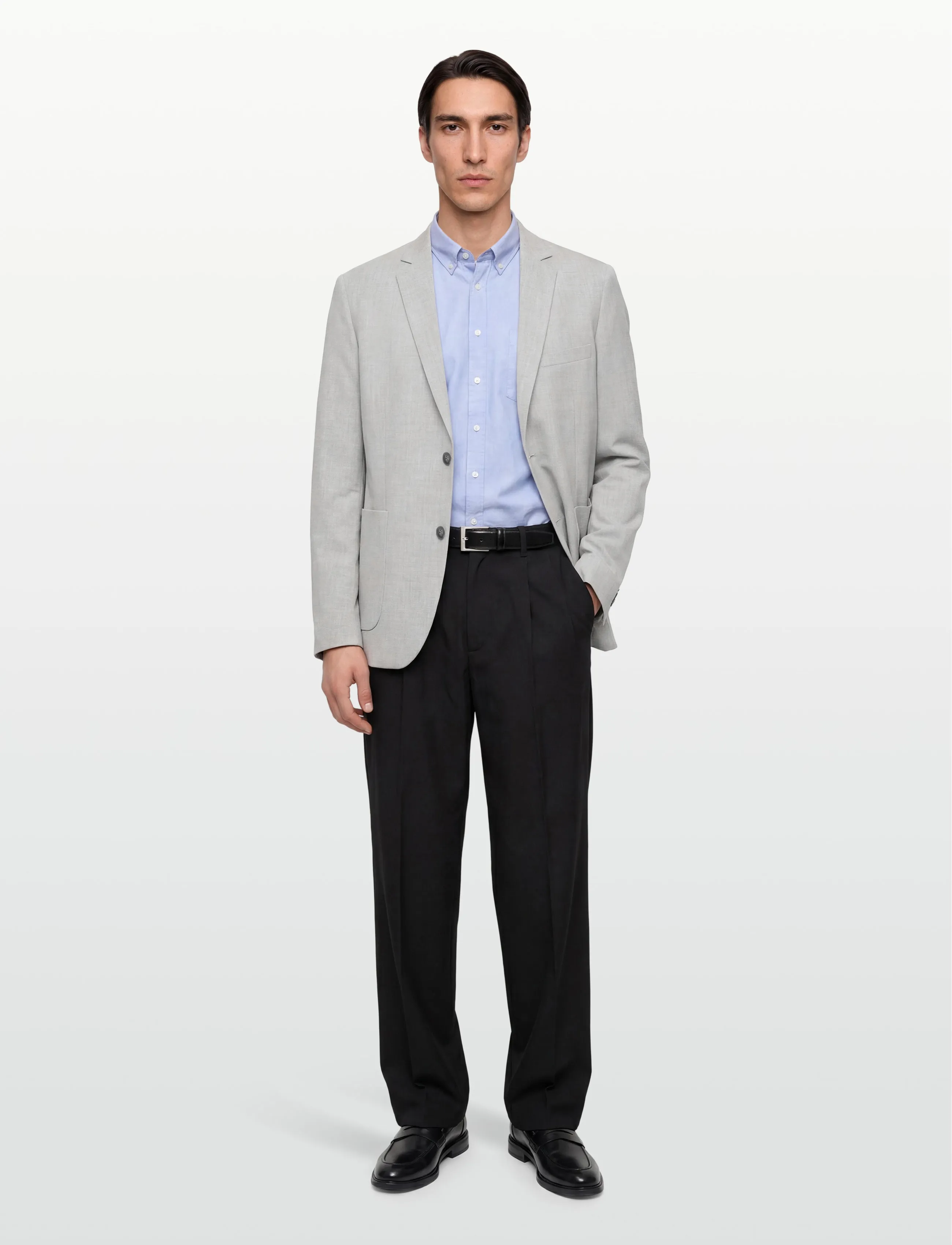 Lindbergh Relaxed Formal Blazer, L, Grey, Blazere > Enkeltradede Blazere, Herre