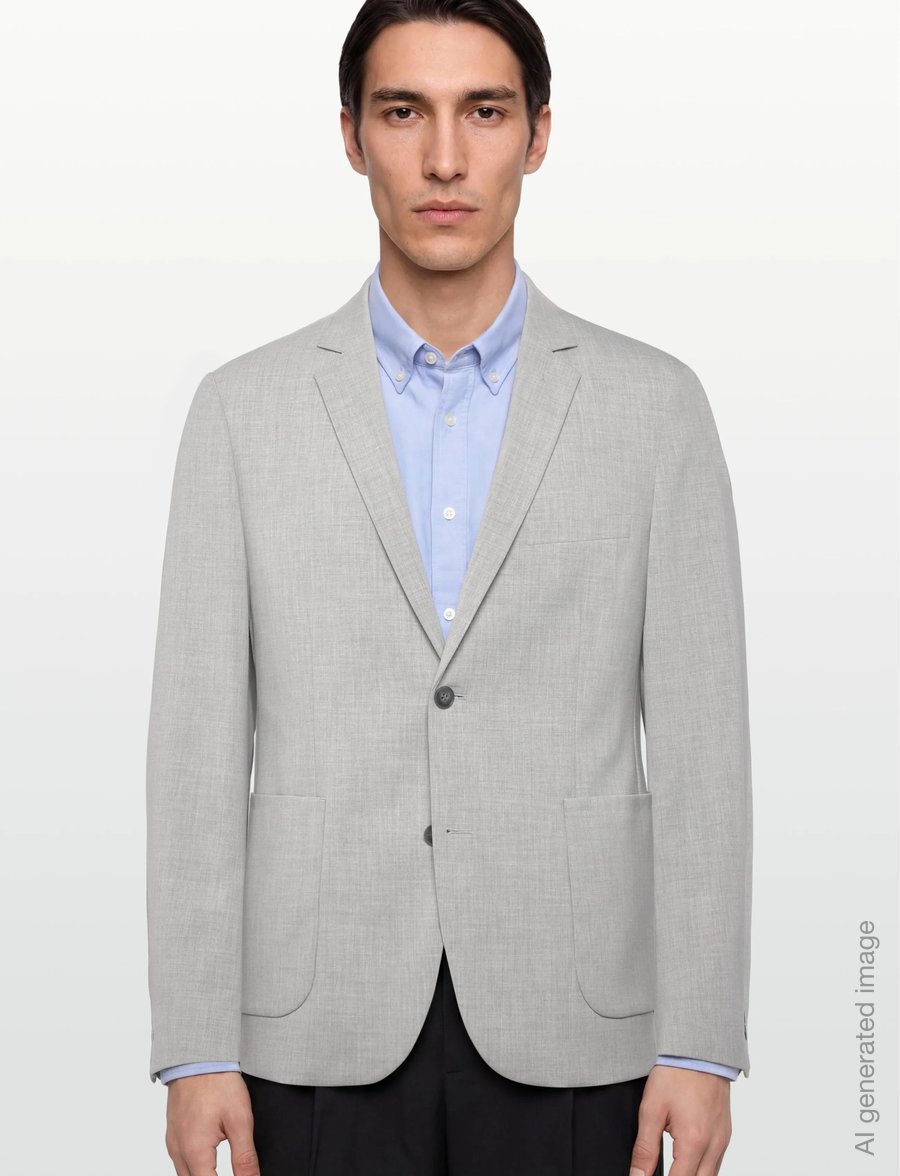 Lindbergh - Relaxed formal blazer - einreiher - lt grey mix - 3