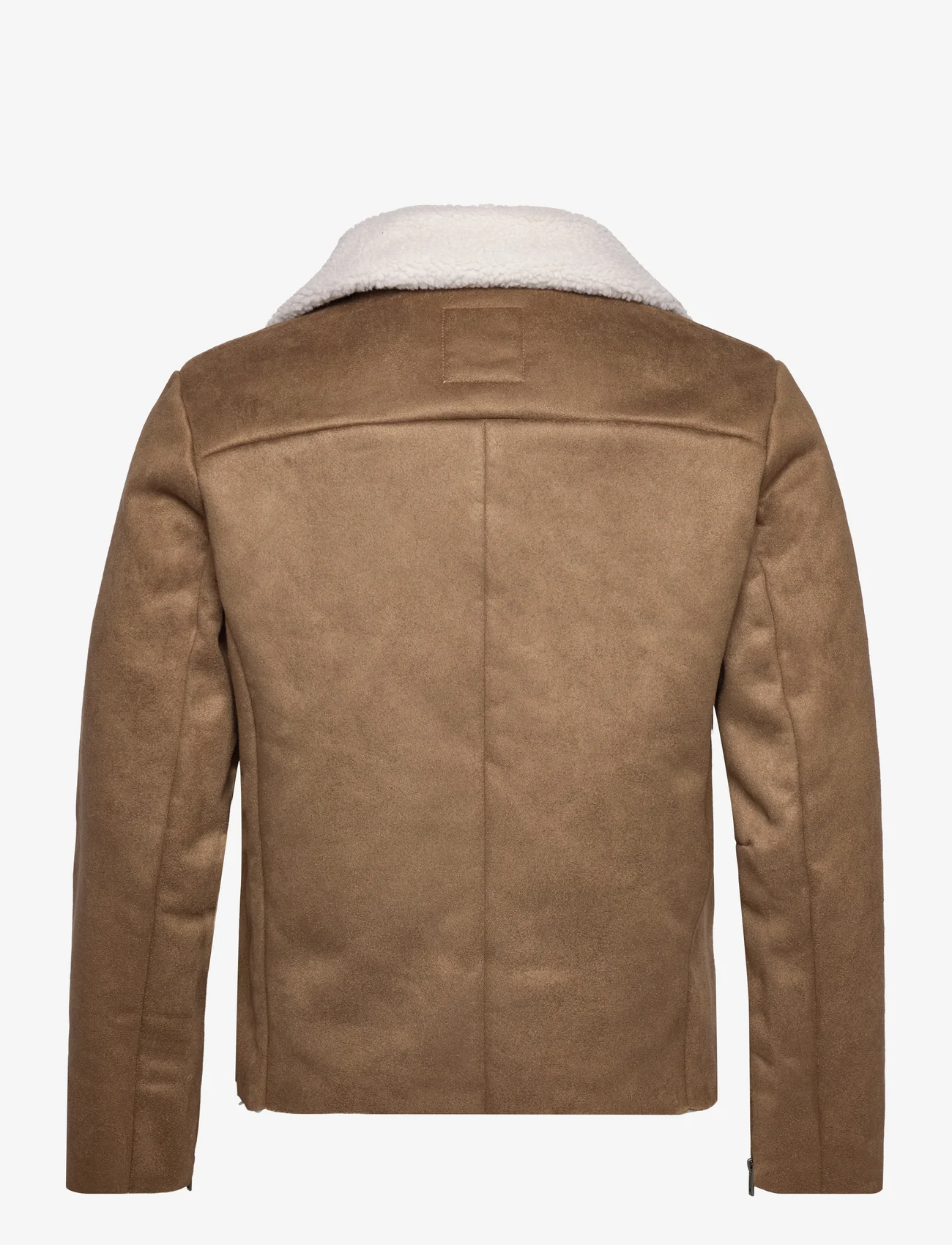 Lindbergh - Imit?. shearling biker jacket - winter jackets - deep sand - 1