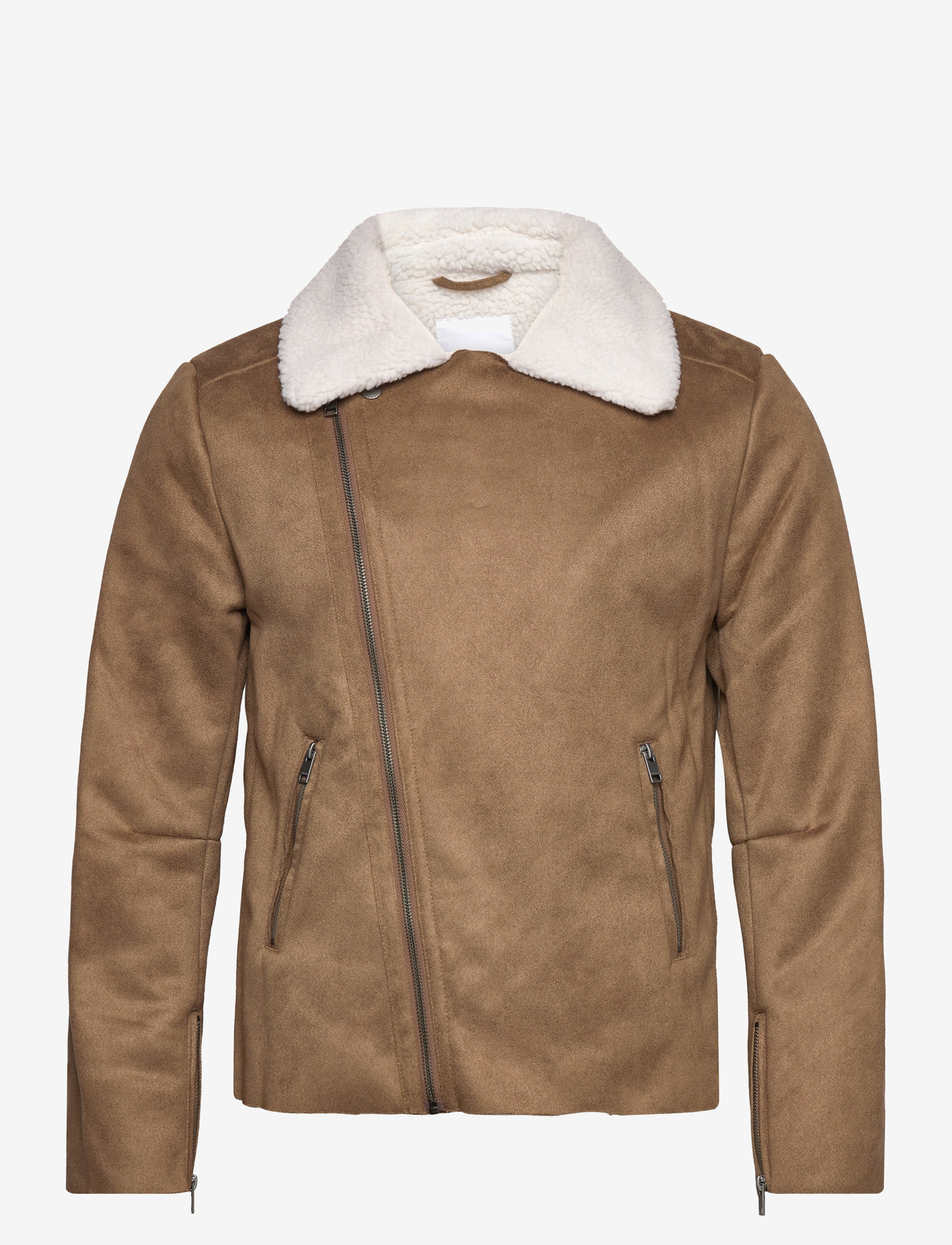 Lindbergh - Imit?. shearling biker jacket - deep sand - 2