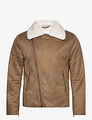 Lindbergh - Imit?. shearling biker jacket - winter jackets - deep sand - 2
