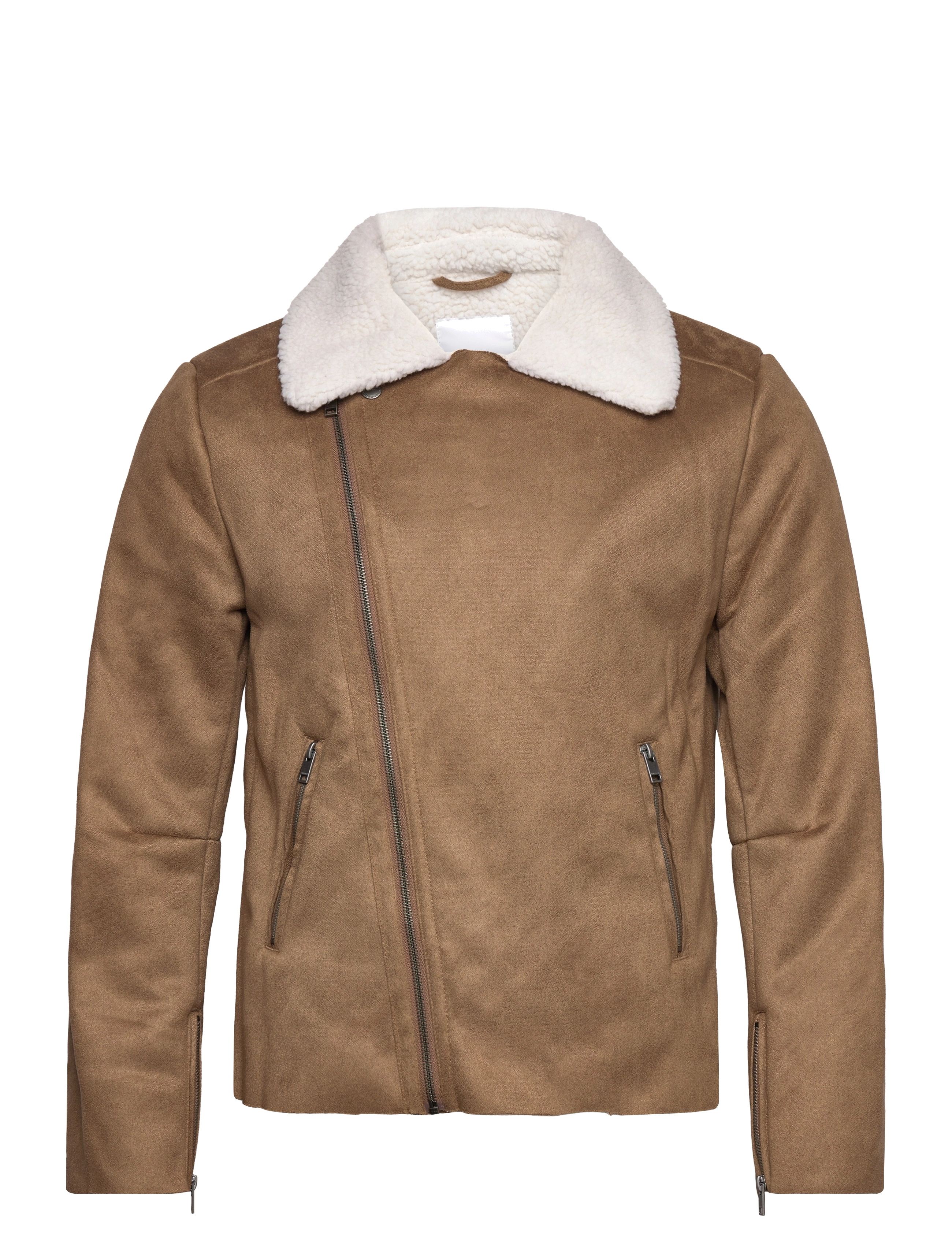 Lindbergh - Imit?. shearling biker jacket - deep sand - 2