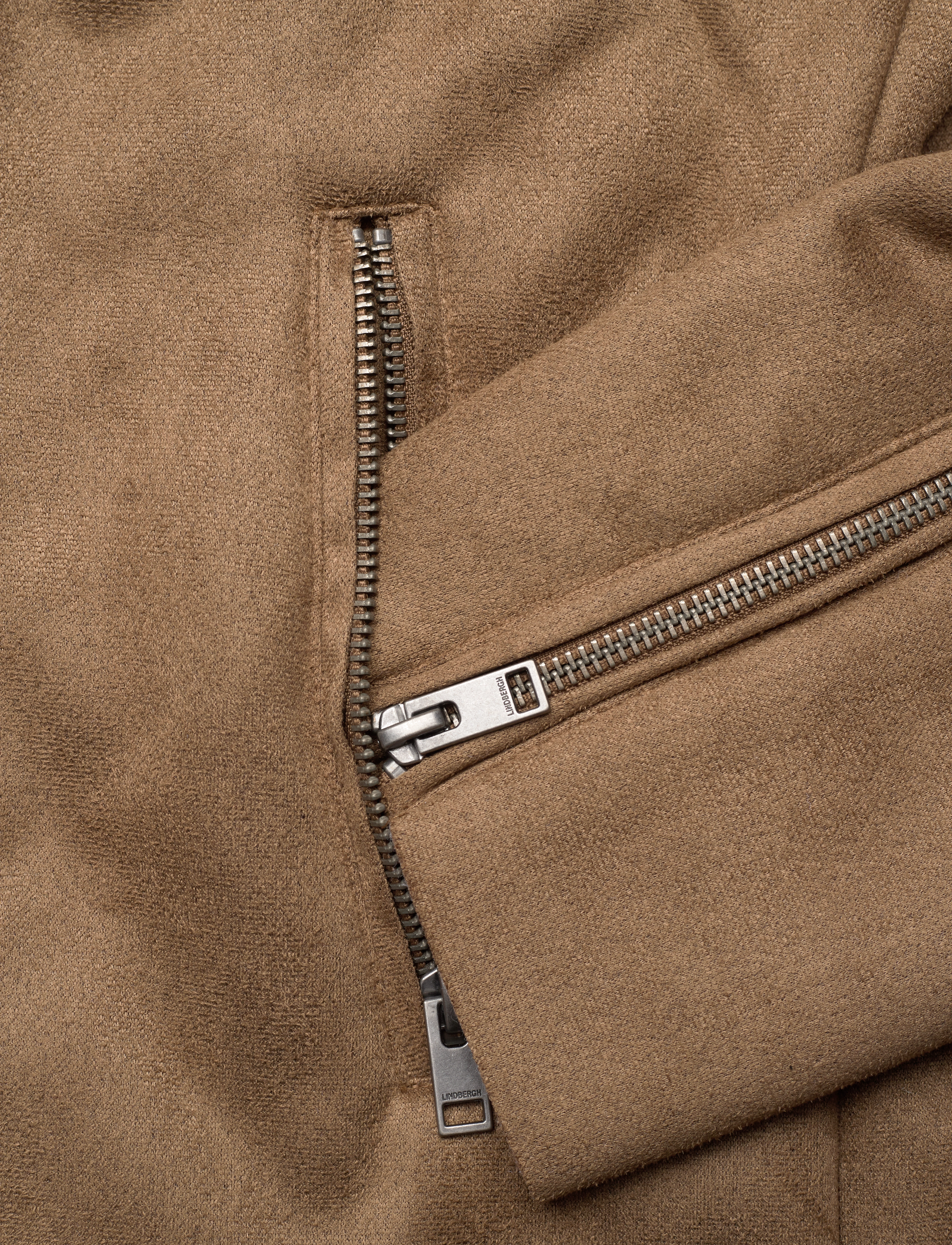 Lindbergh - Imit?. shearling biker jacket - deep sand - 4