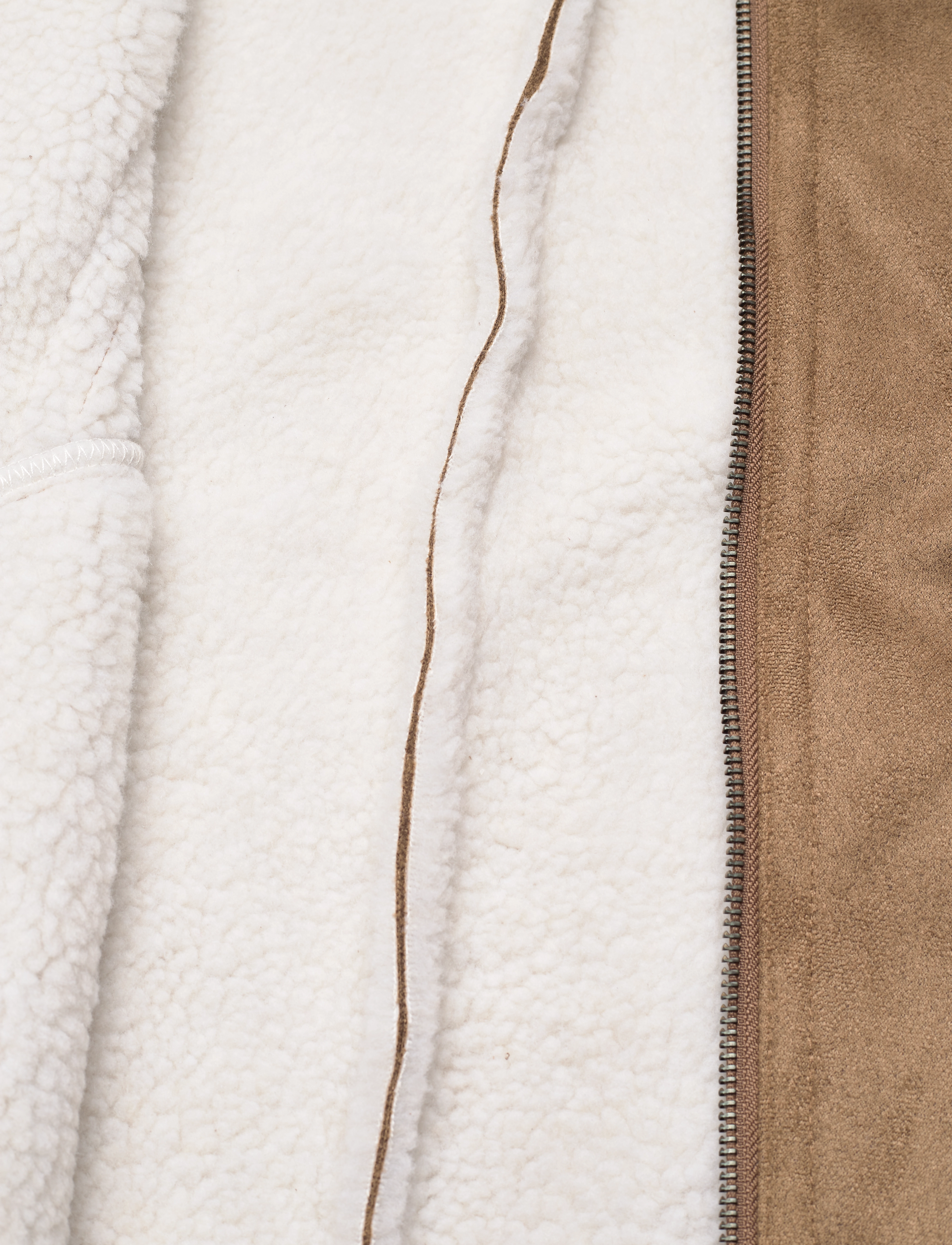 Lindbergh - Imit?. shearling biker jacket - deep sand - 5