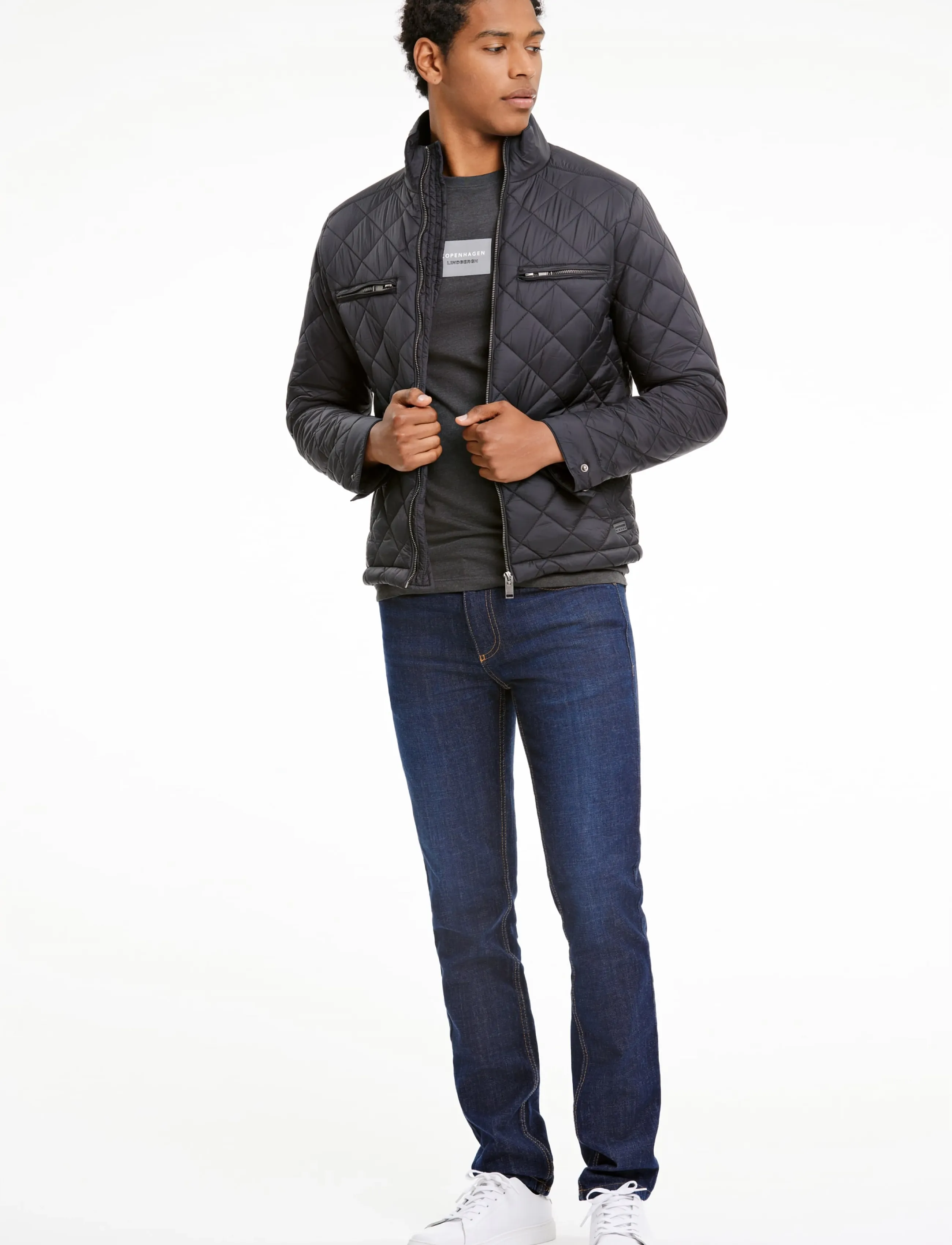 Lindbergh Quilted jacket - Sügisjoped - BLACK / black