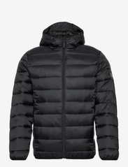 Puffer jacket w. hood - BLACK